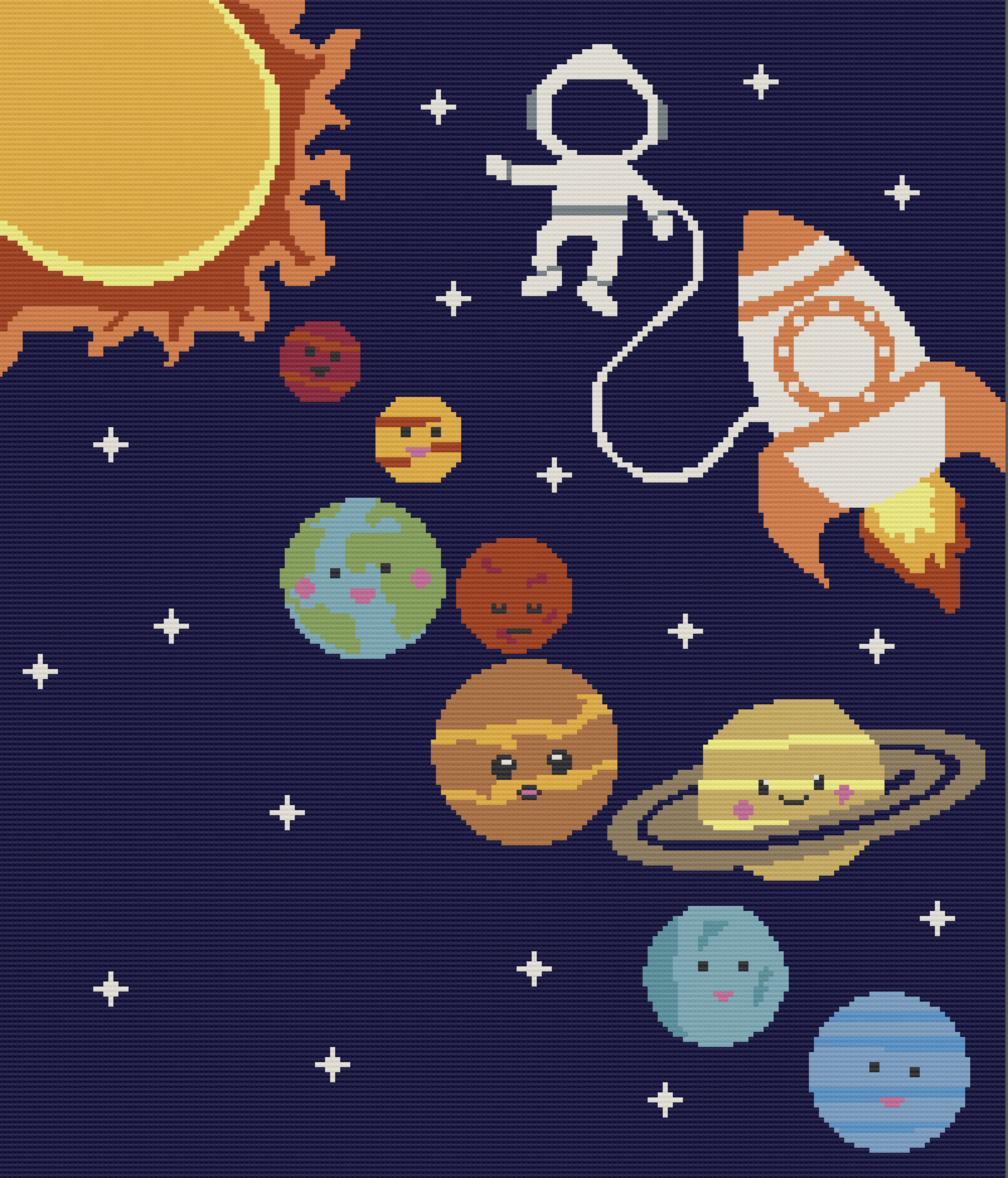 Solar System Afghan, SC or TSS Crochet Pattern