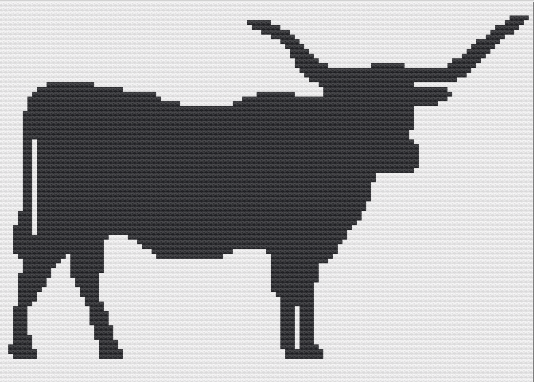 Texas Longhorn Silhouette, C2C Crochet Pattern