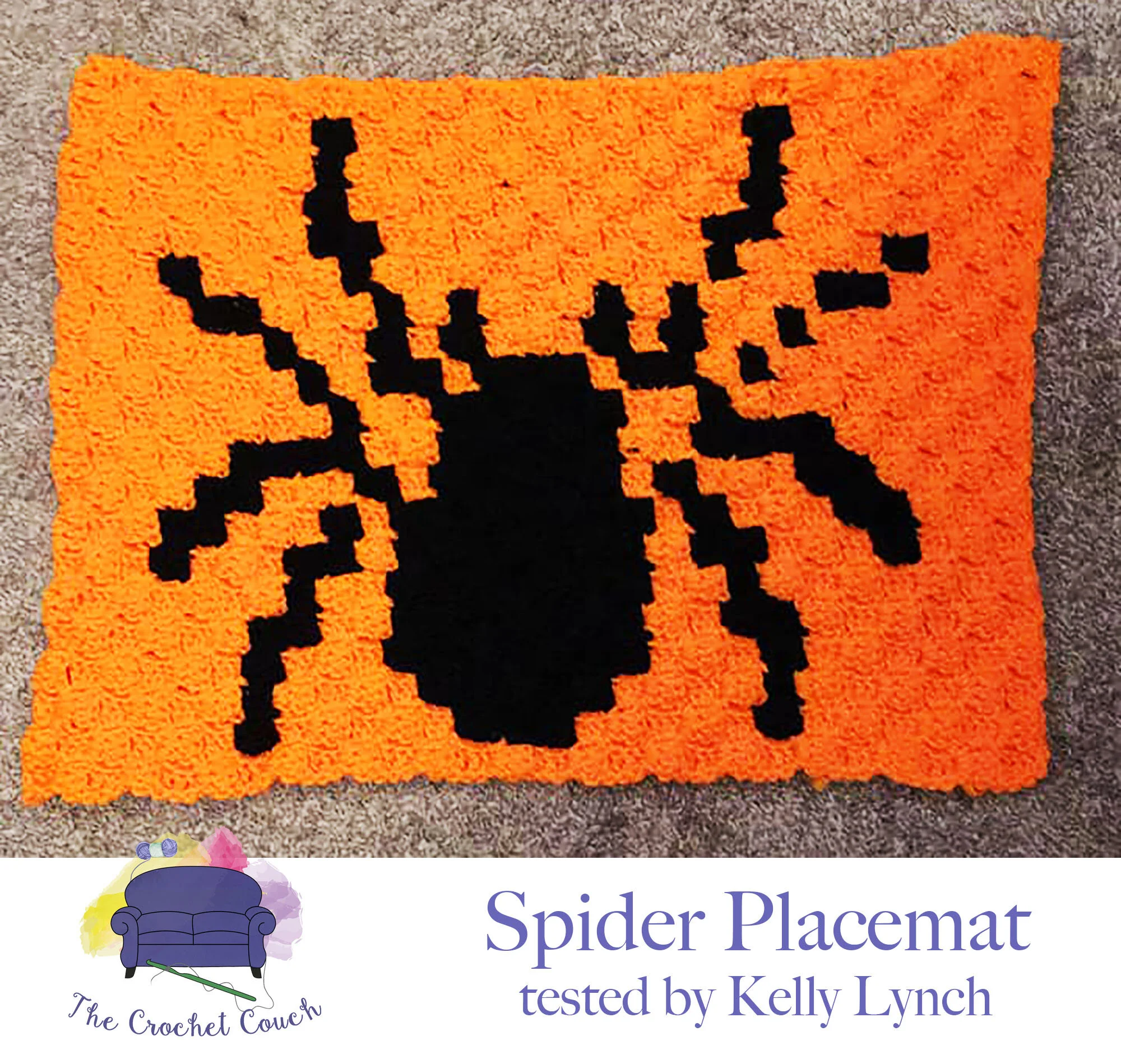 Spider Placemat, C2C Crochet Pattern