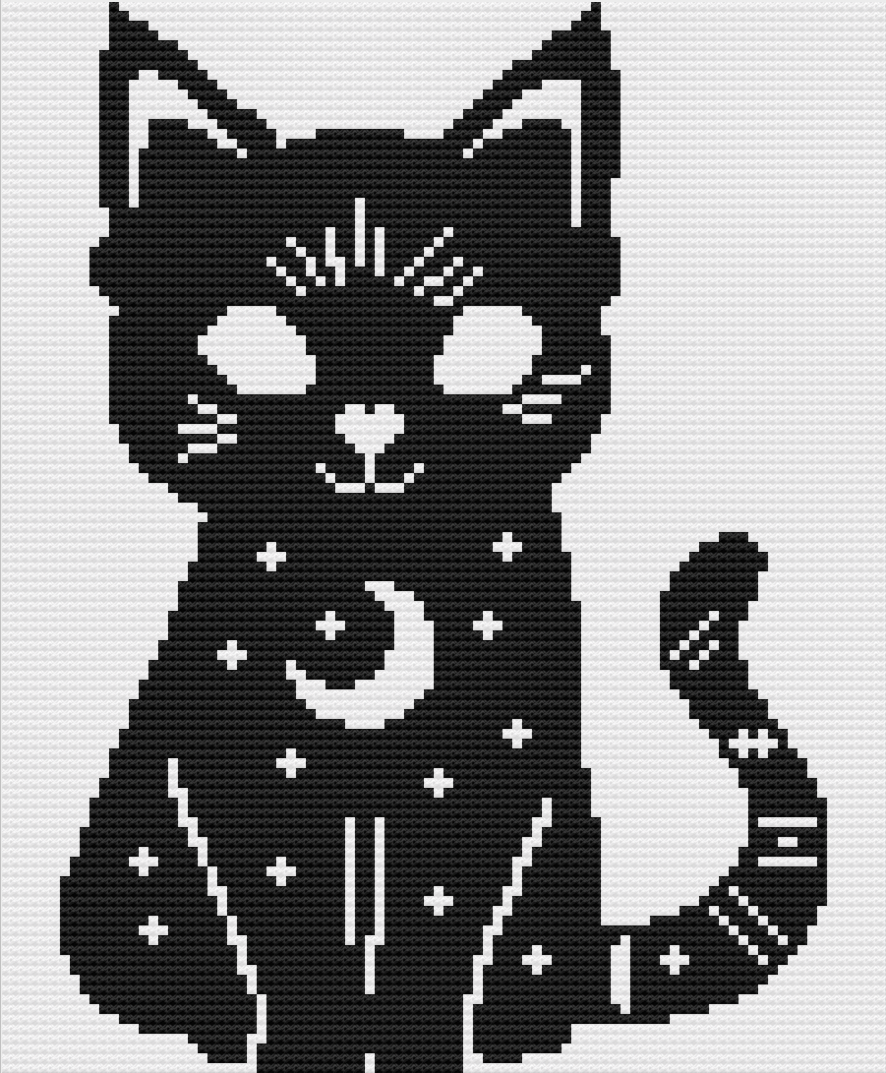Celestial Cat Afghan, Mini C2C Crochet Pattern