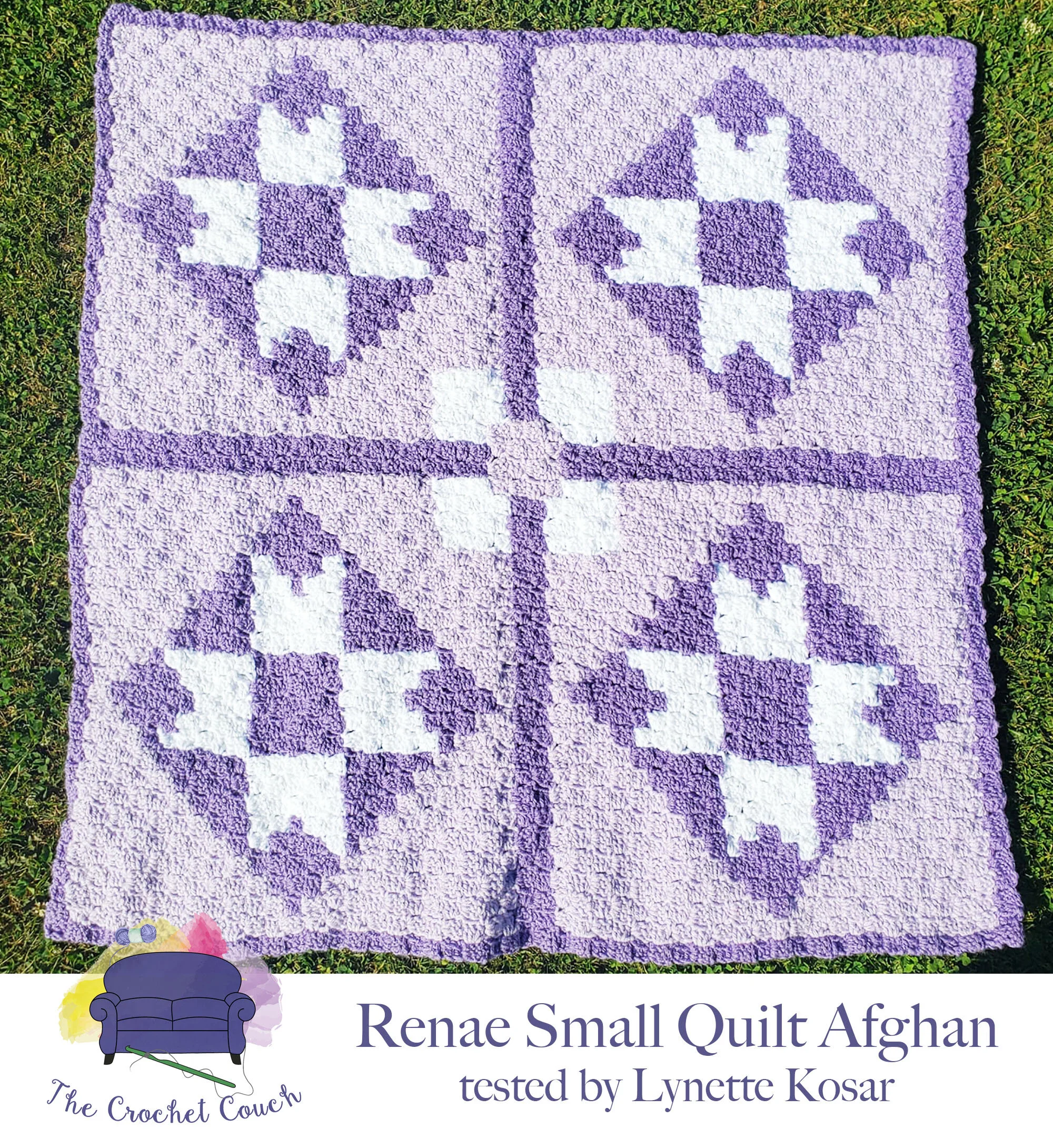 Renae Small Quilt Afghan, C2C Crochet Pattern