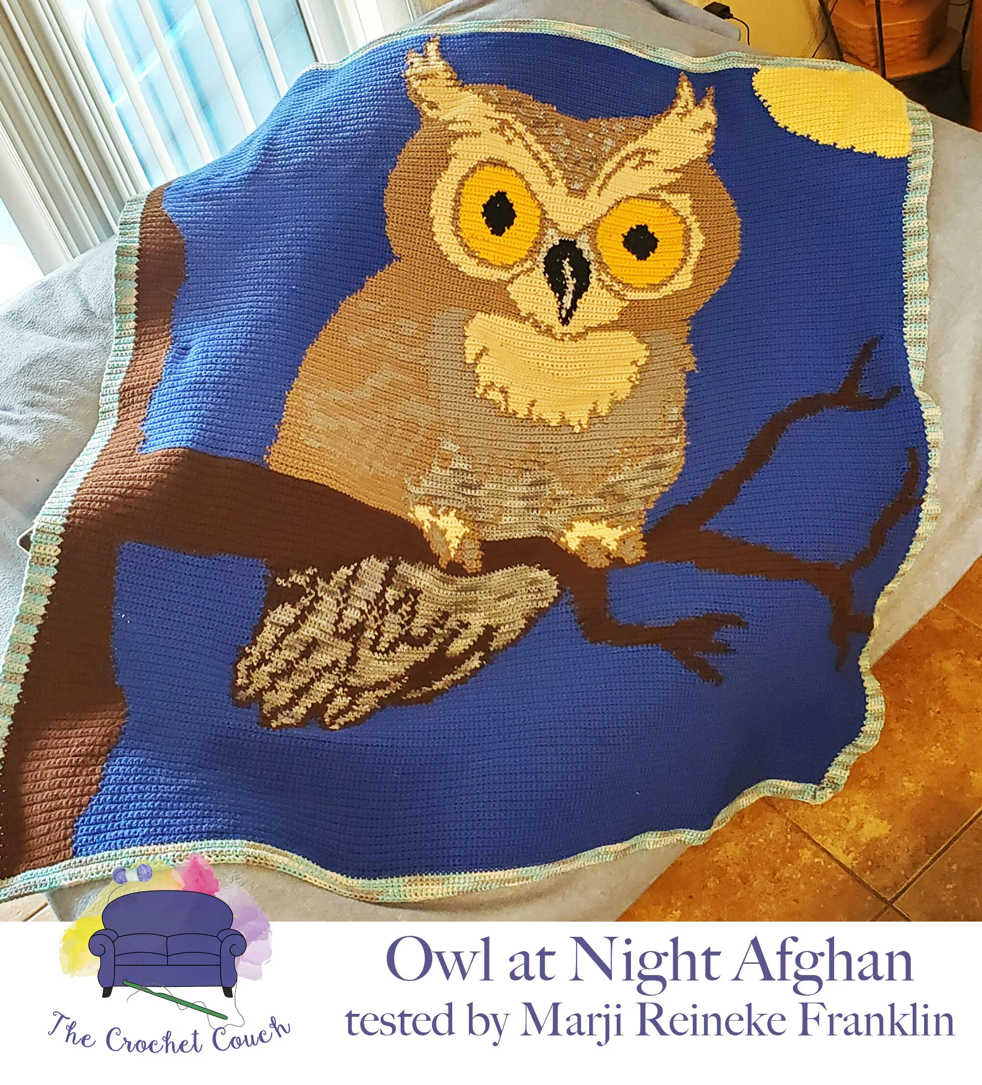 Owl at Night Afghan, SC or TSS Crochet Pattern