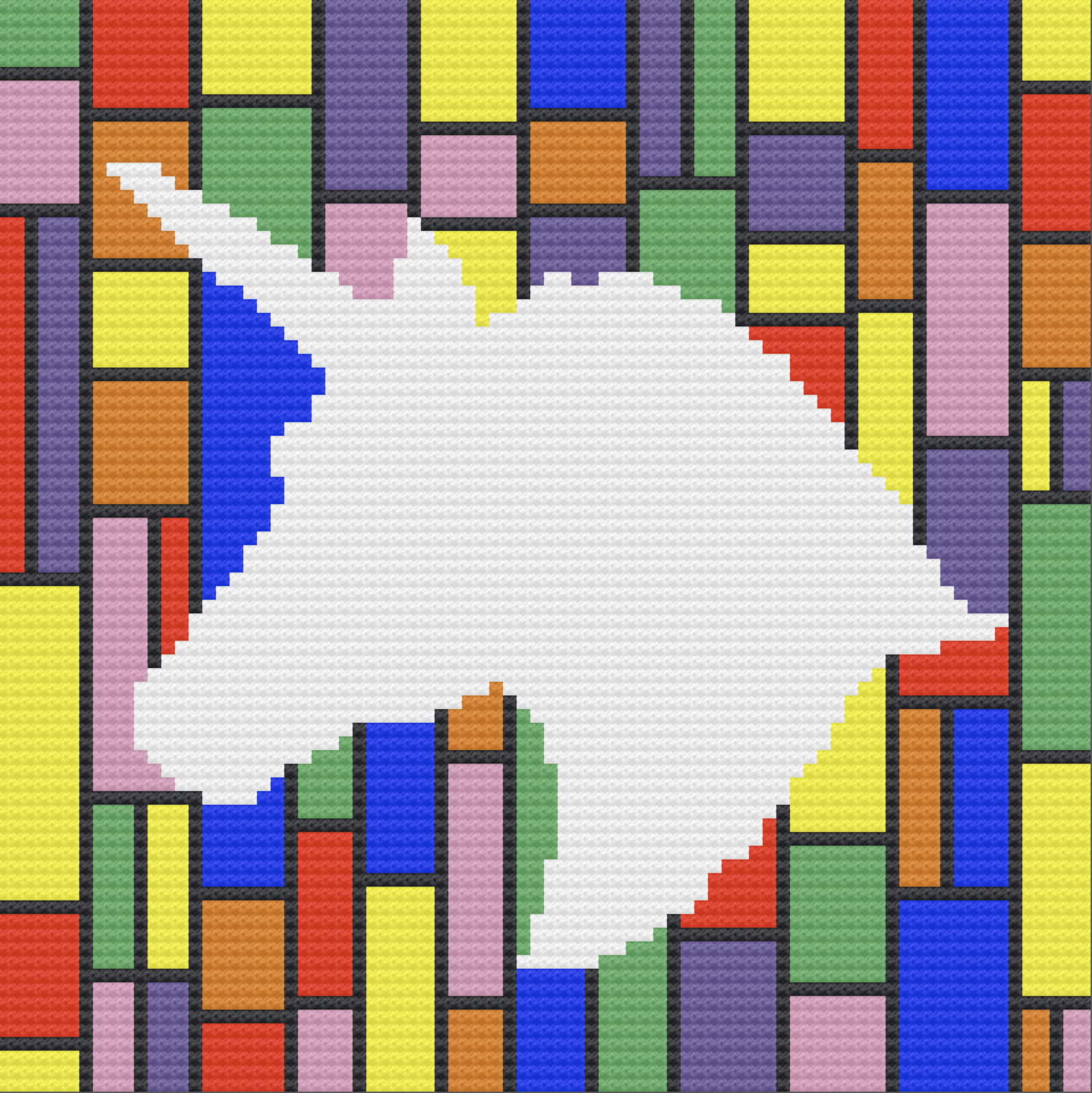 Unicorn Stained Glass Window Afghan, C2C Crochet Pattern