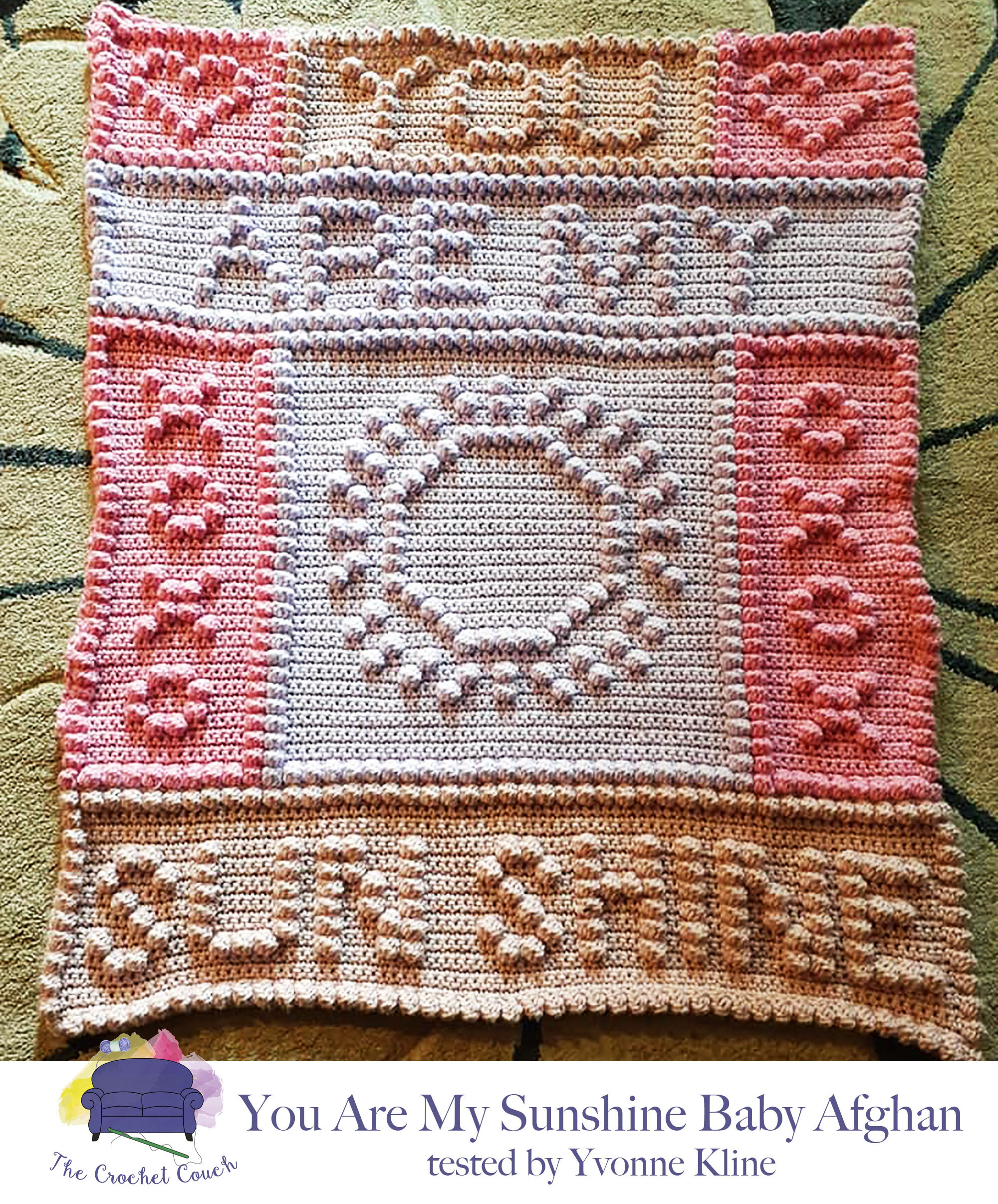 You Are My Sunshine Baby Afghan, Bobble Crochet Pattern