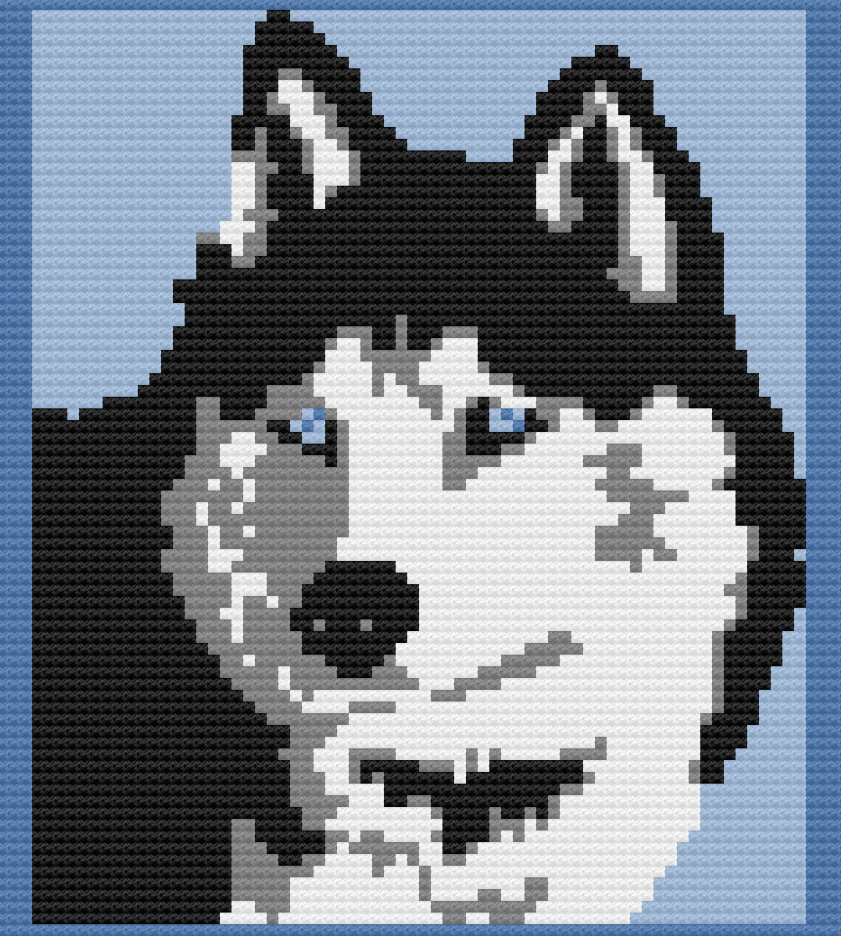 Siberian Husky Afghan, C2C Graph, Crochet Pattern