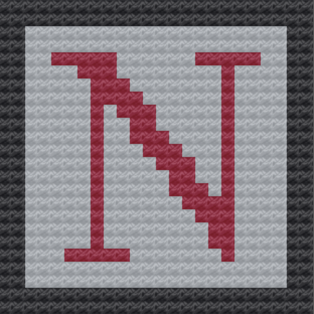 Letter N Pillow, C2C Crochet Pattern