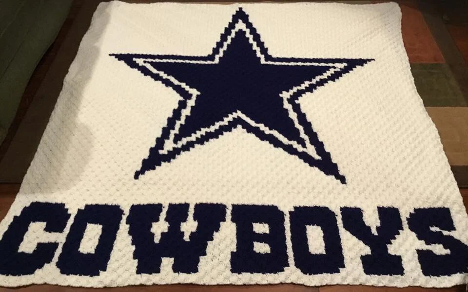 Dallas Cowboys Afghan, C2C Crochet Pattern