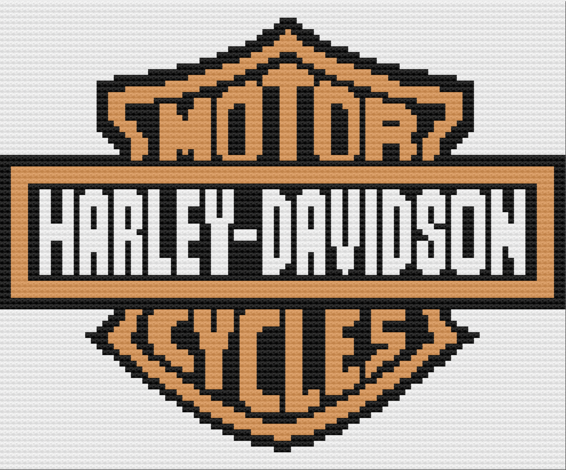 Harley Davidson Afghan, C2C Crochet Pattern