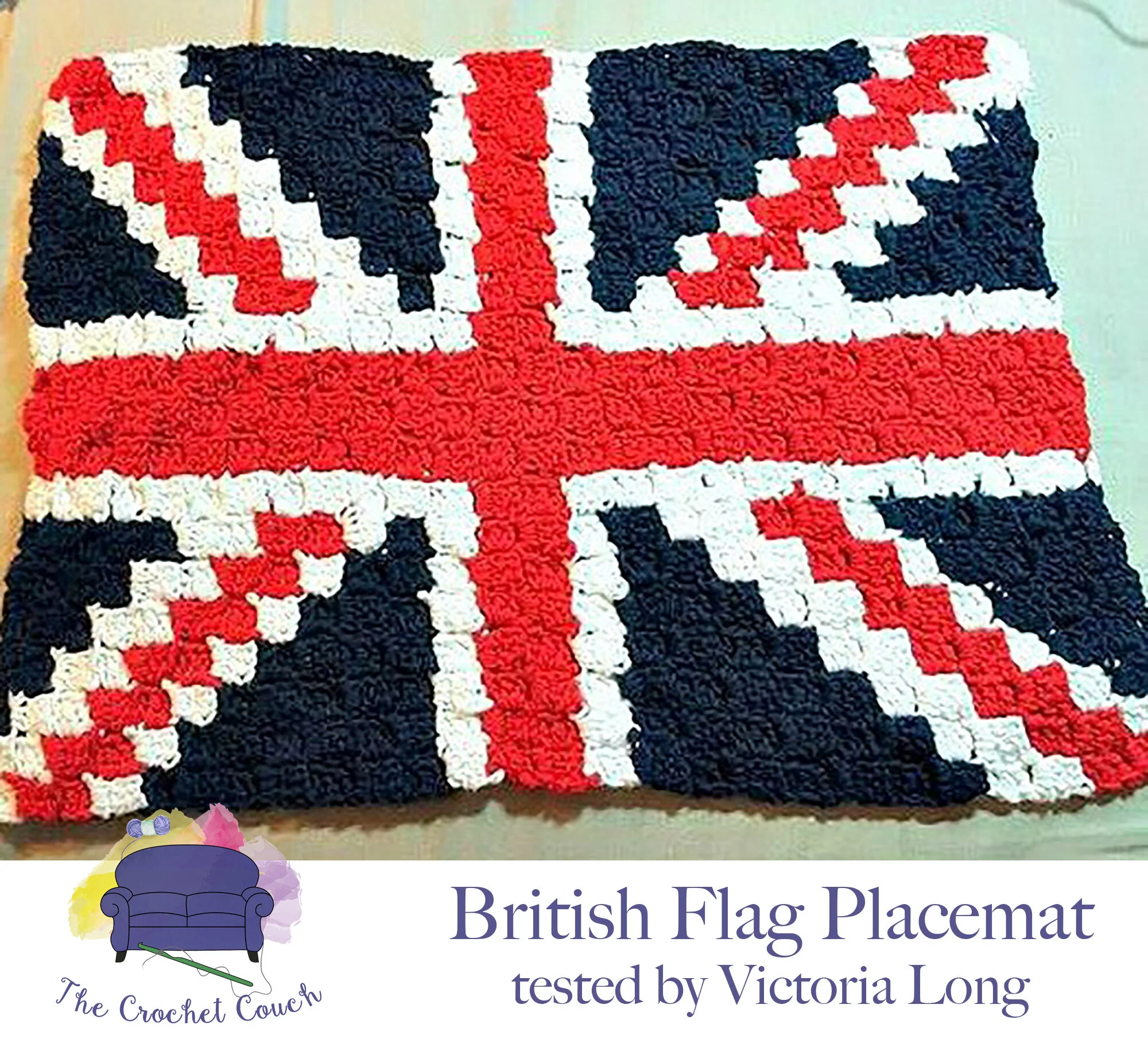 British Flag Placemats, C2C Crochet Pattern