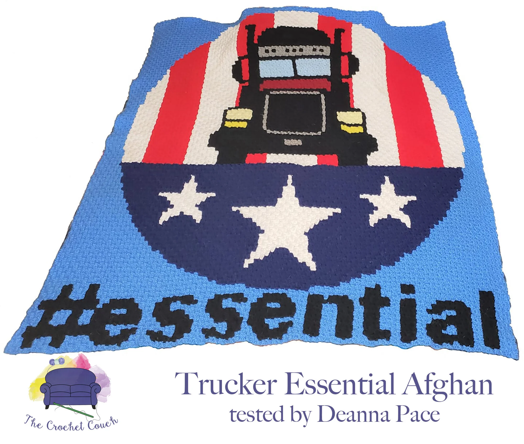 Trucker Essential Afghan, C2C Crochet Pattern