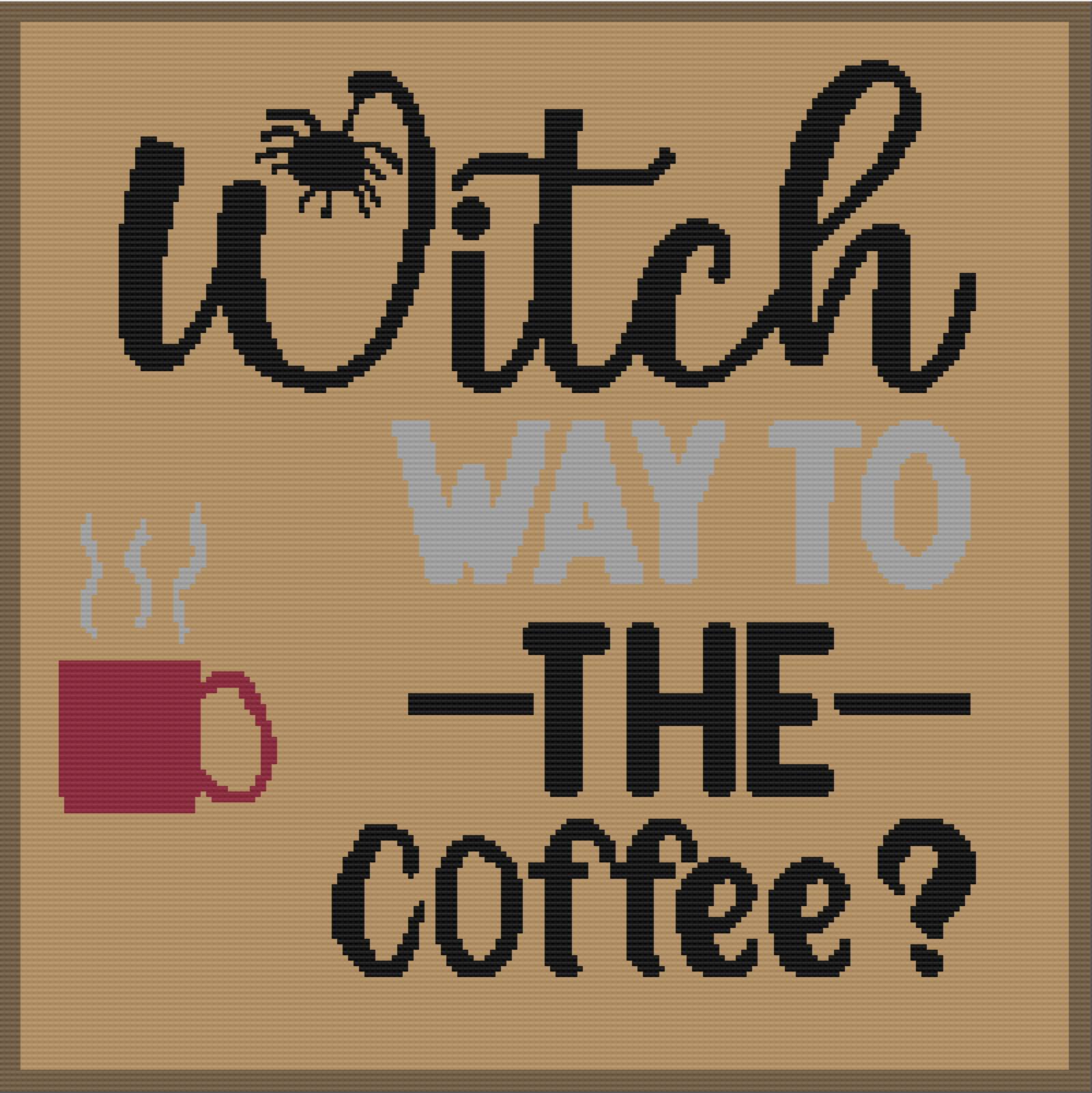 Witch Way to the Coffee Afghan, SC or TSS Crochet Pattern