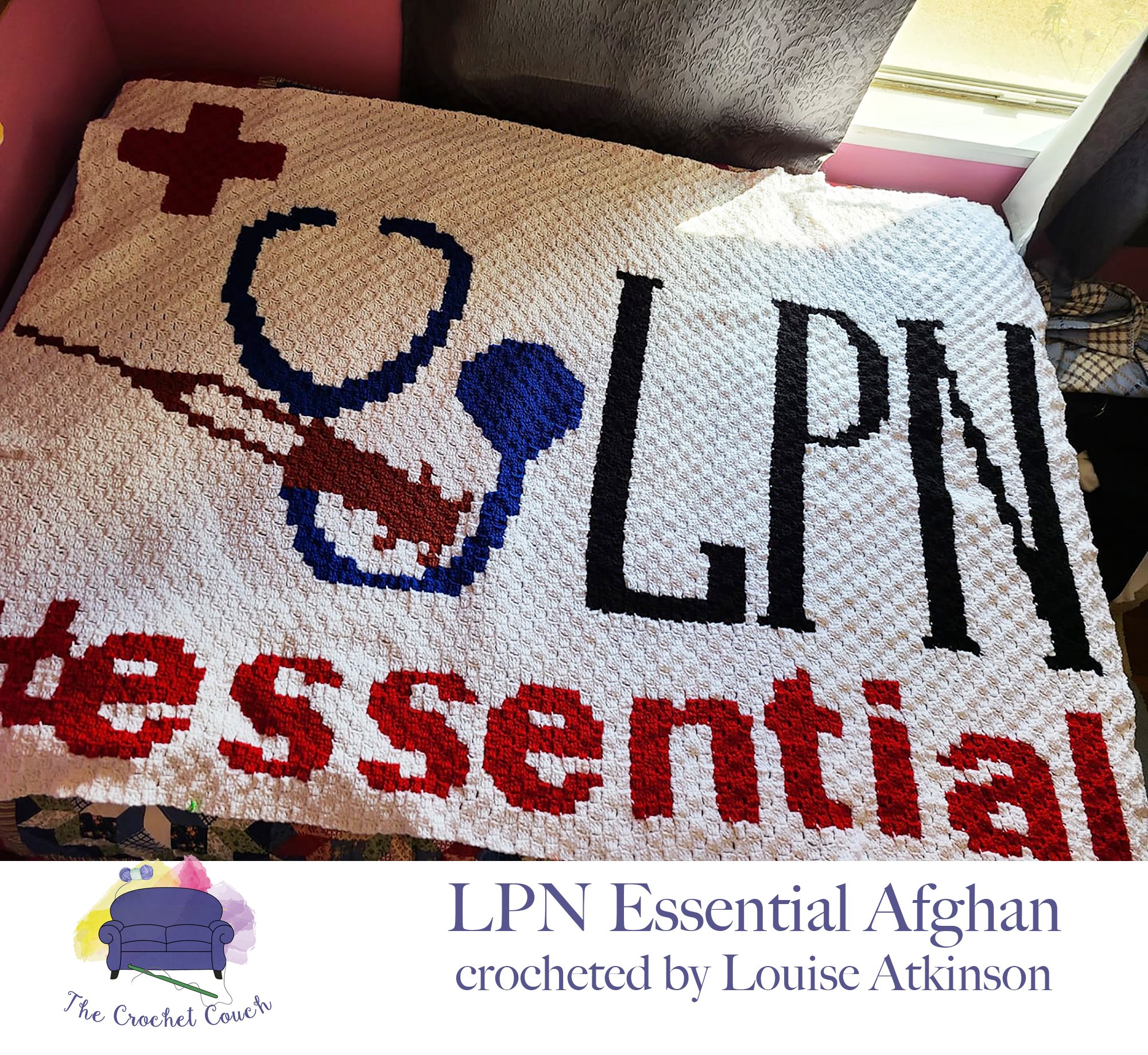 LPN Essential Afghan, C2C Crochet Pattern