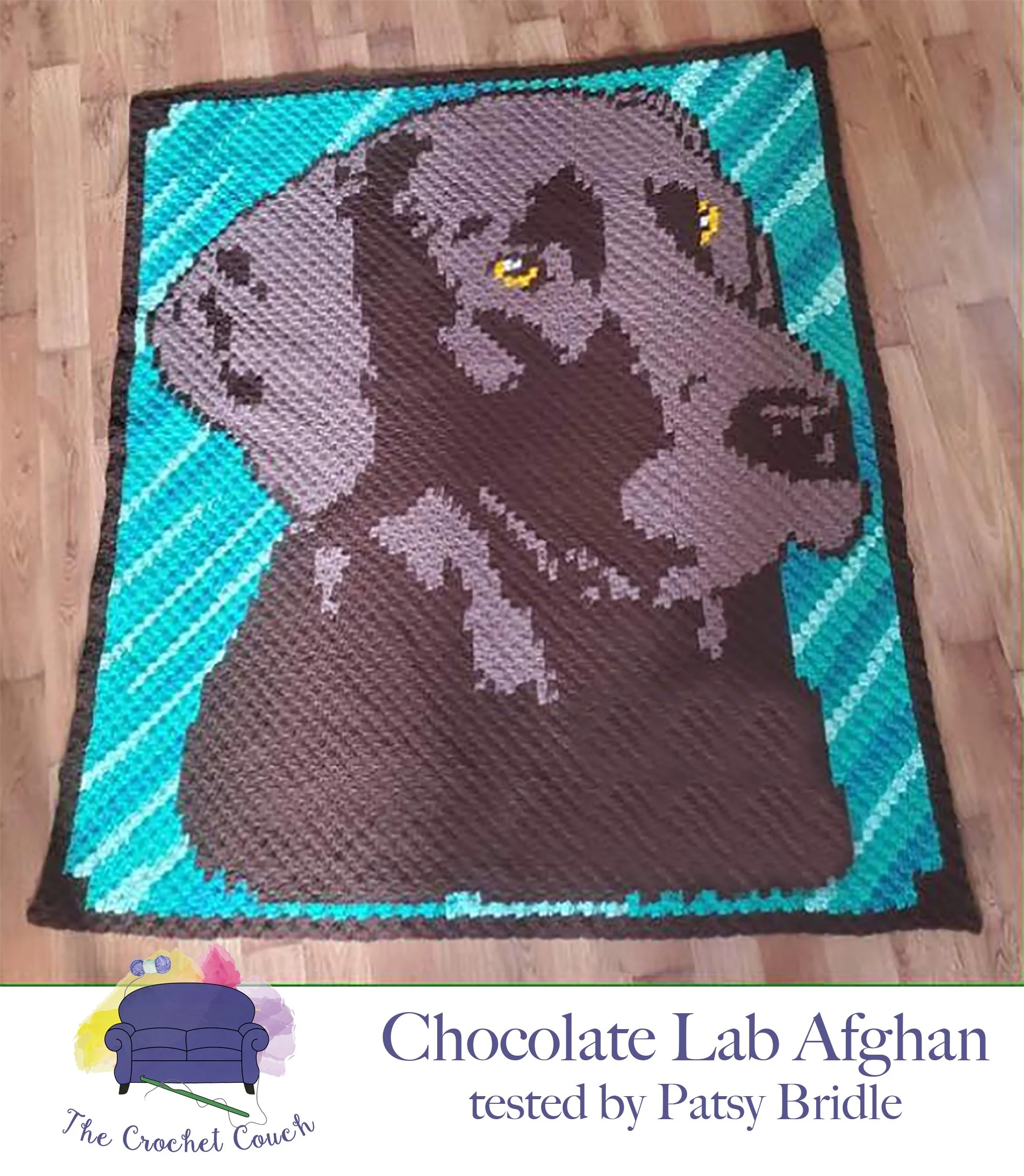 Labrador Retriever, Chocolate Afghan, C2C Crochet Pattern