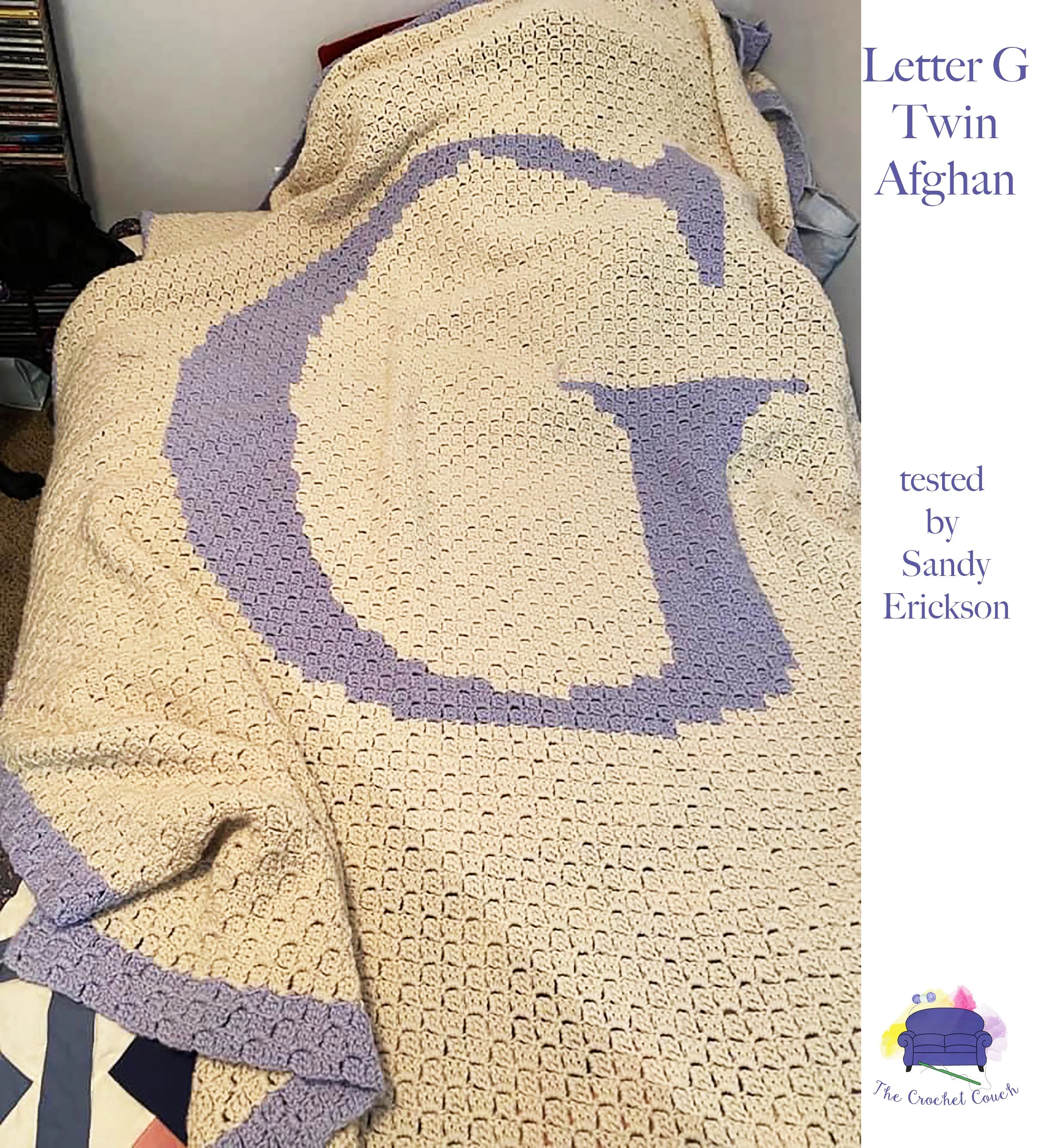 Letter G Afghan, Twin Size, C2C Crochet Pattern