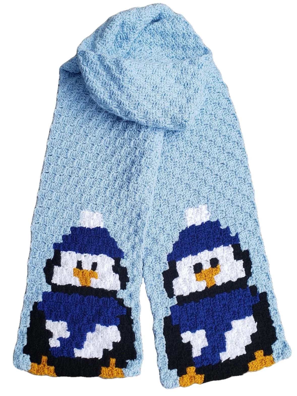 Penguin Scarf, C2C Crochet Pattern