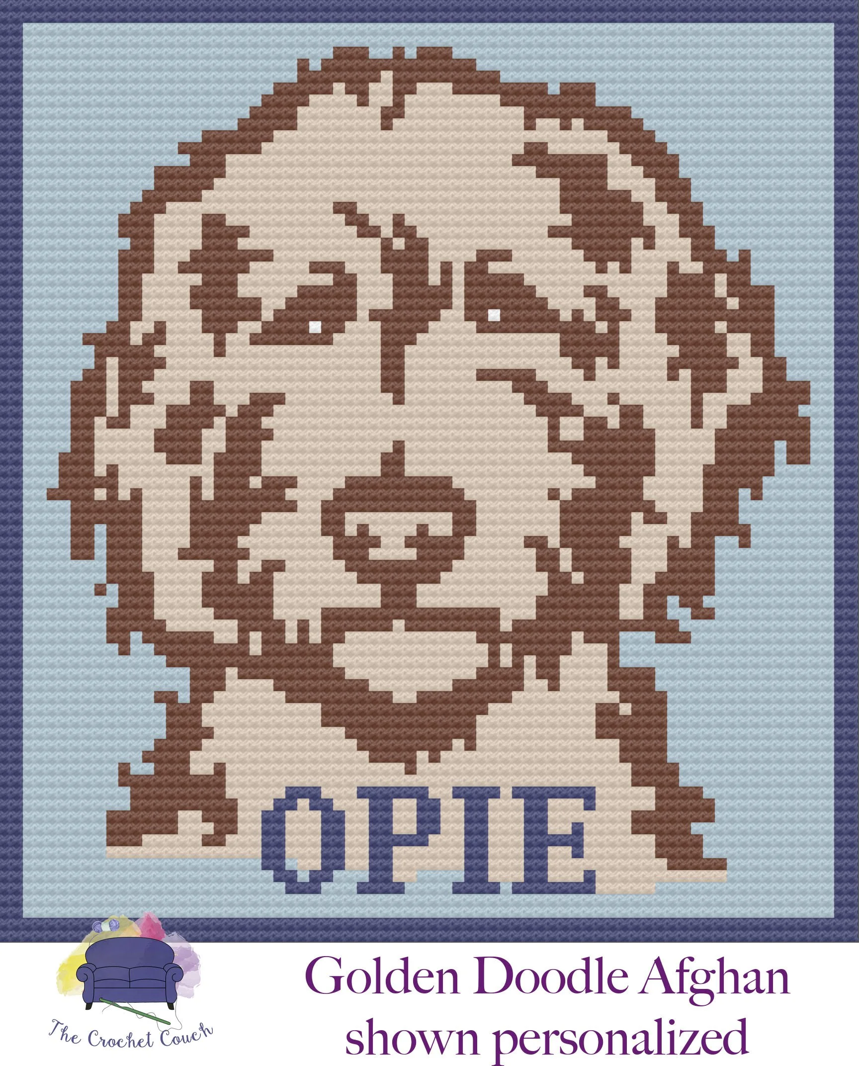 Golden Doodle Afghan, C2C Crochet Pattern