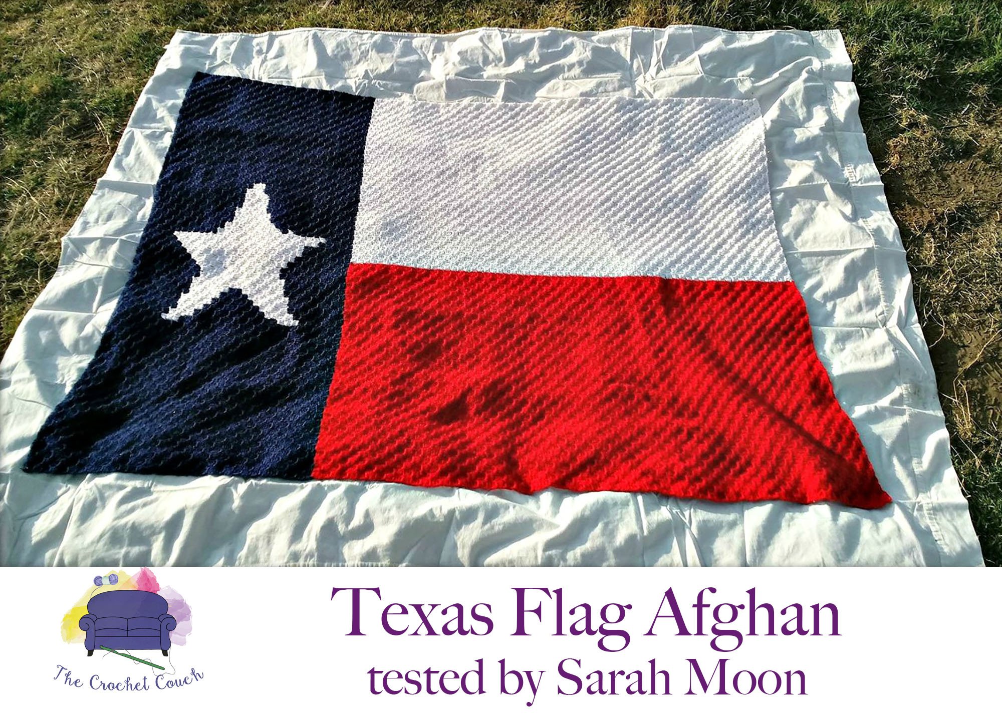 Texas Flag Afghan, C2C Crochet Pattern