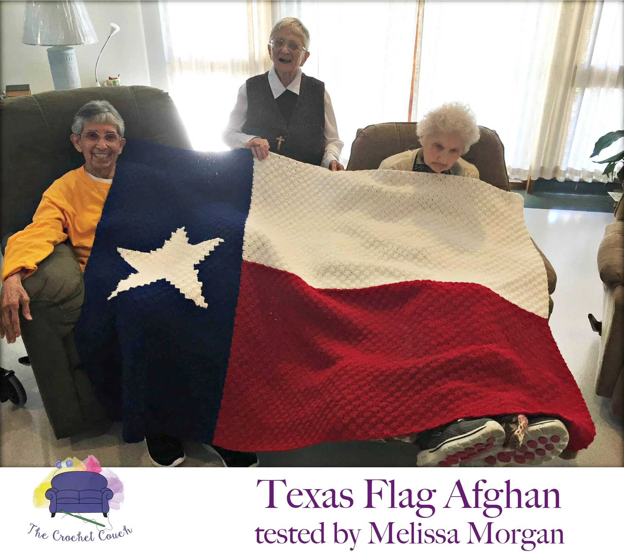 Texas Flag Afghan, C2C Crochet Pattern