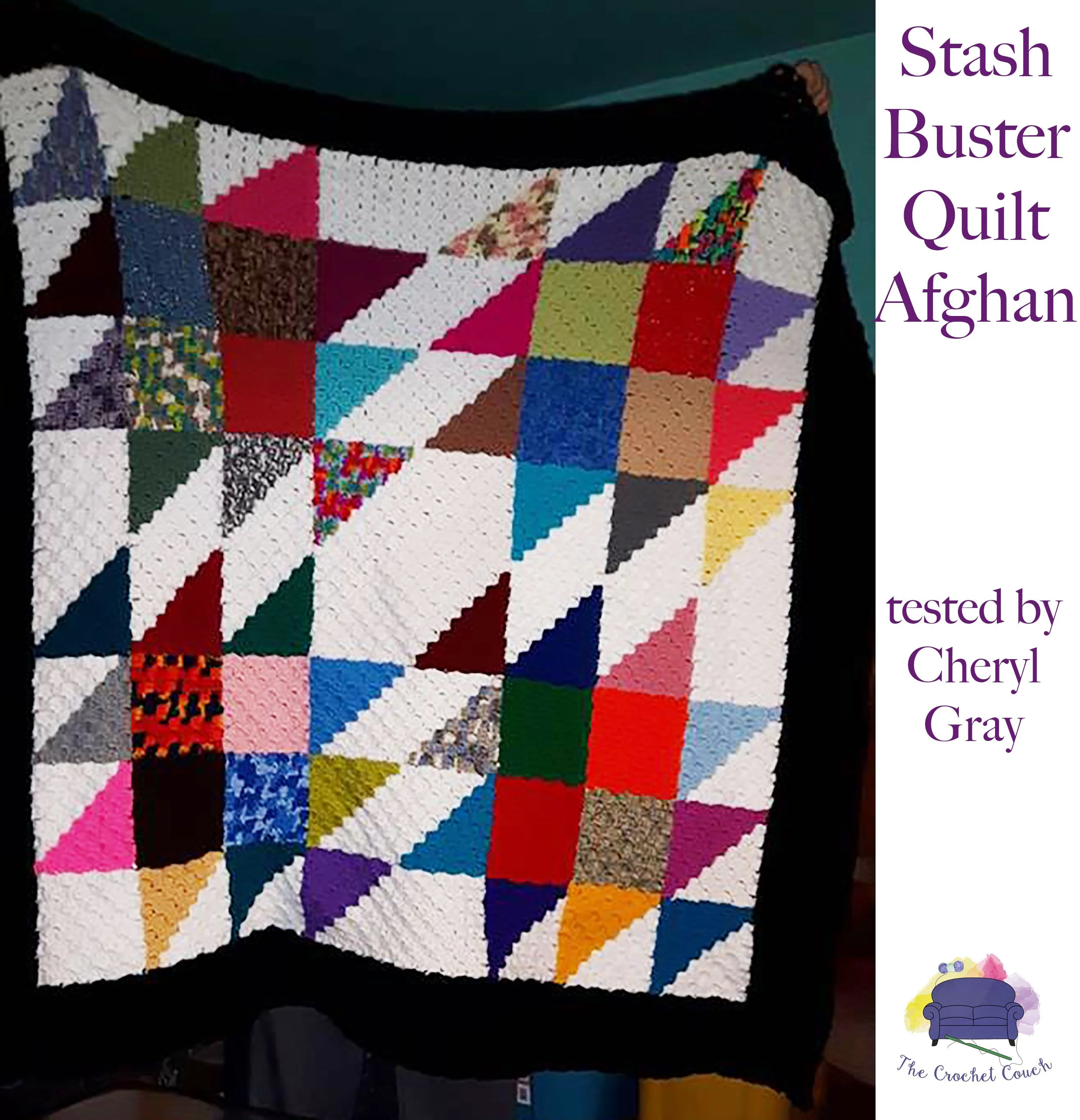 Stash Buster Quilt Afghan, C2C Crochet Pattern