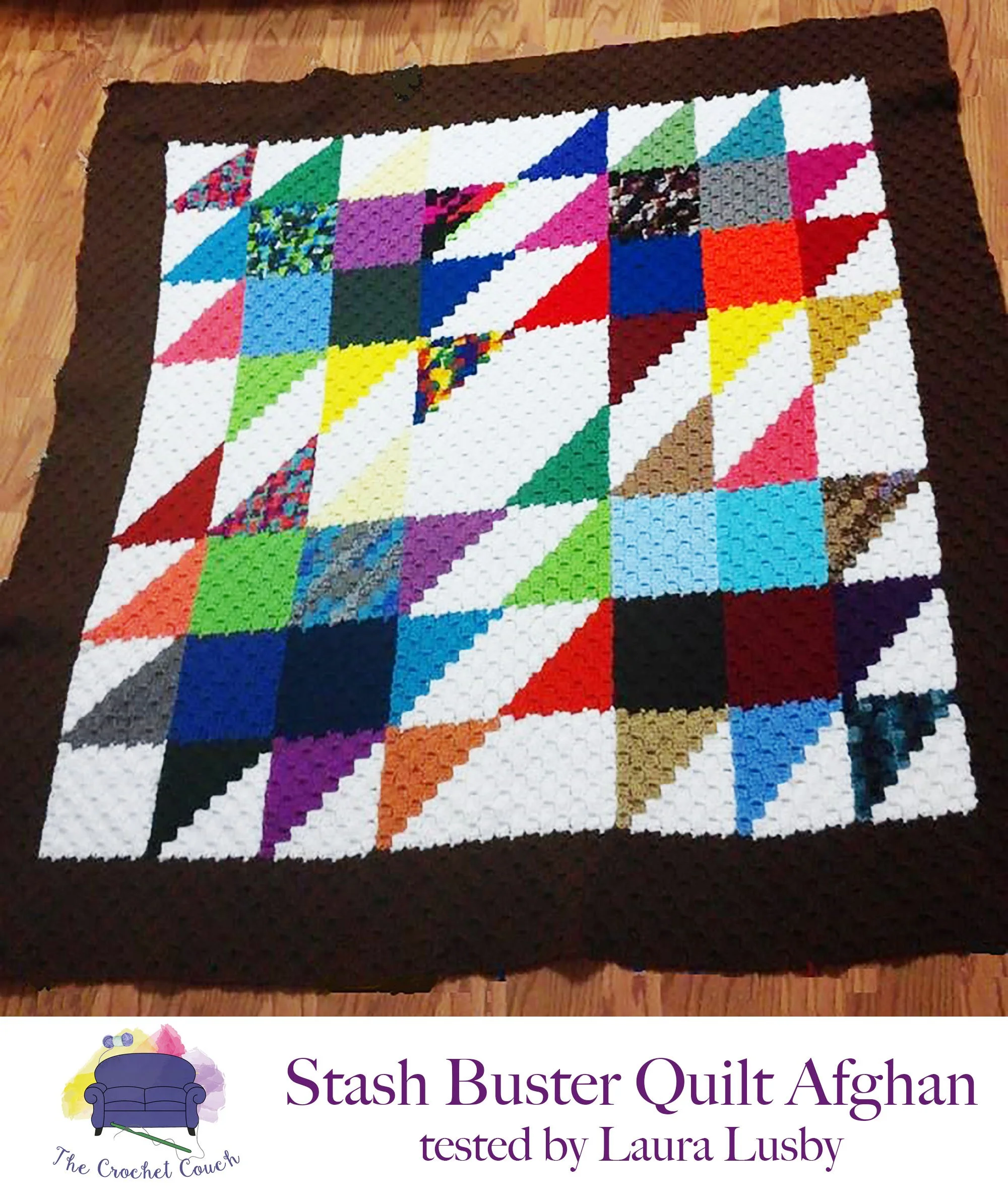 Stash Buster Quilt Afghan, C2C Crochet Pattern