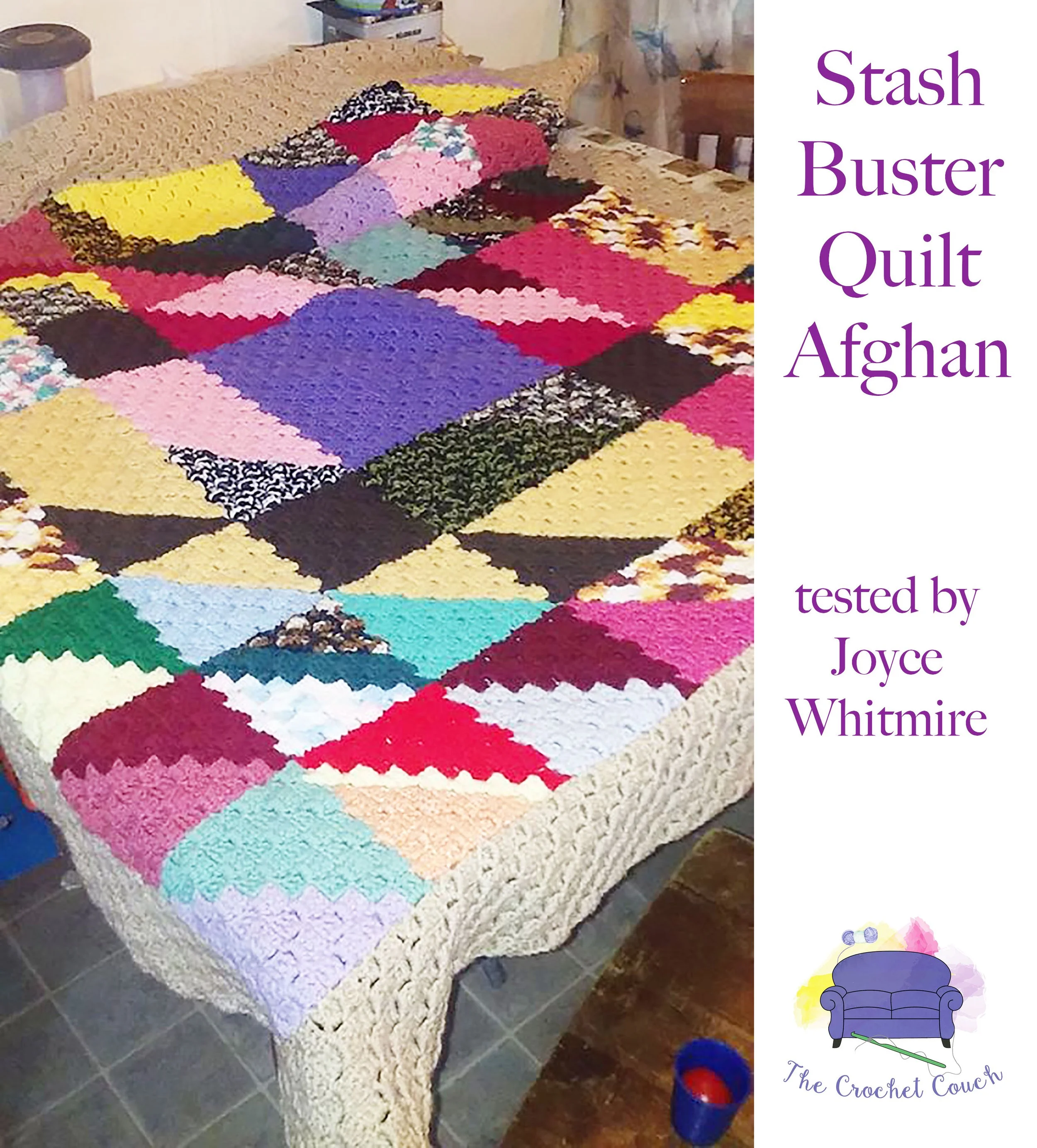 Stash Buster Quilt Afghan, C2C Crochet Pattern