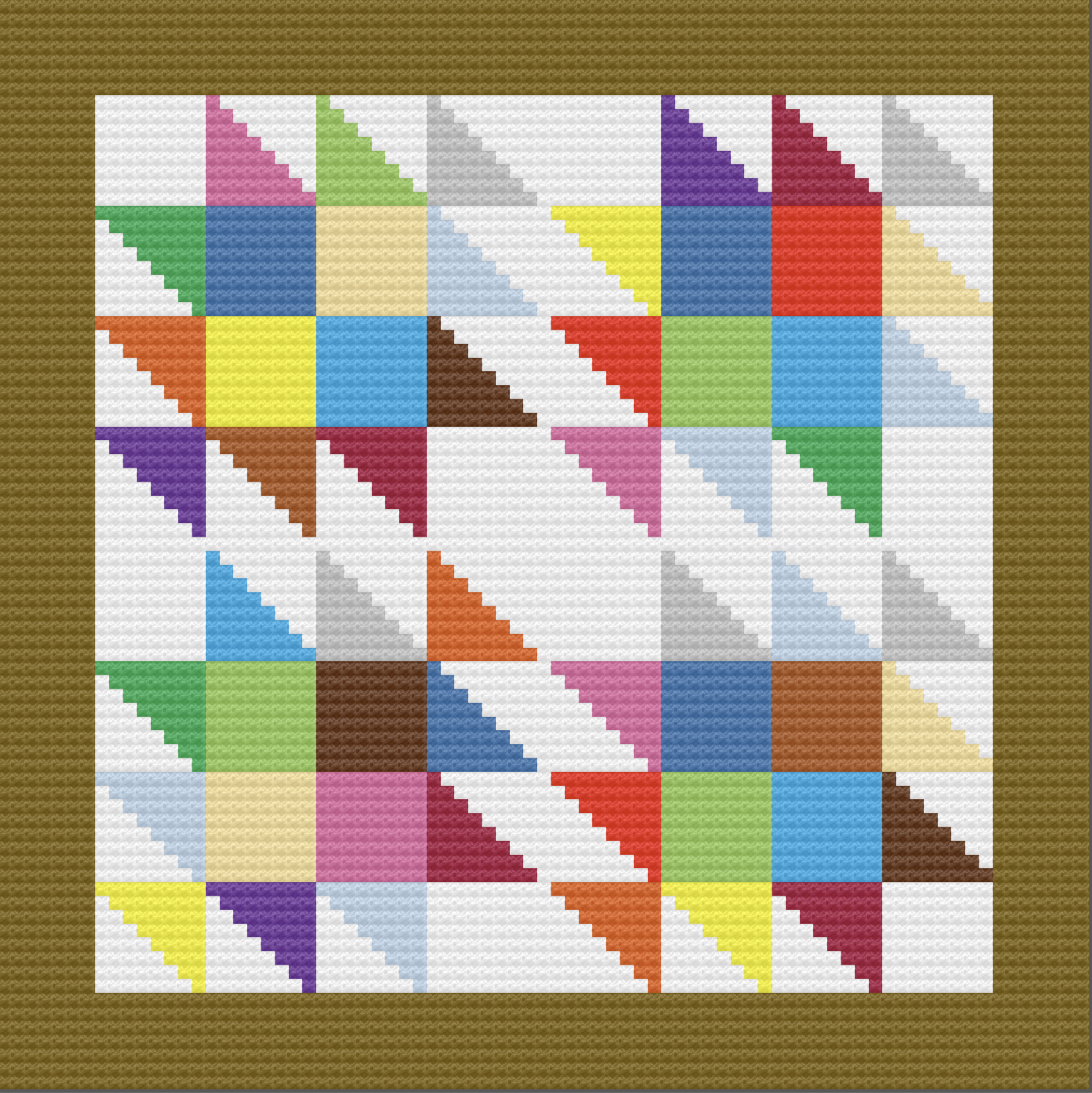 Stash Buster Quilt Afghan, C2C Crochet Pattern