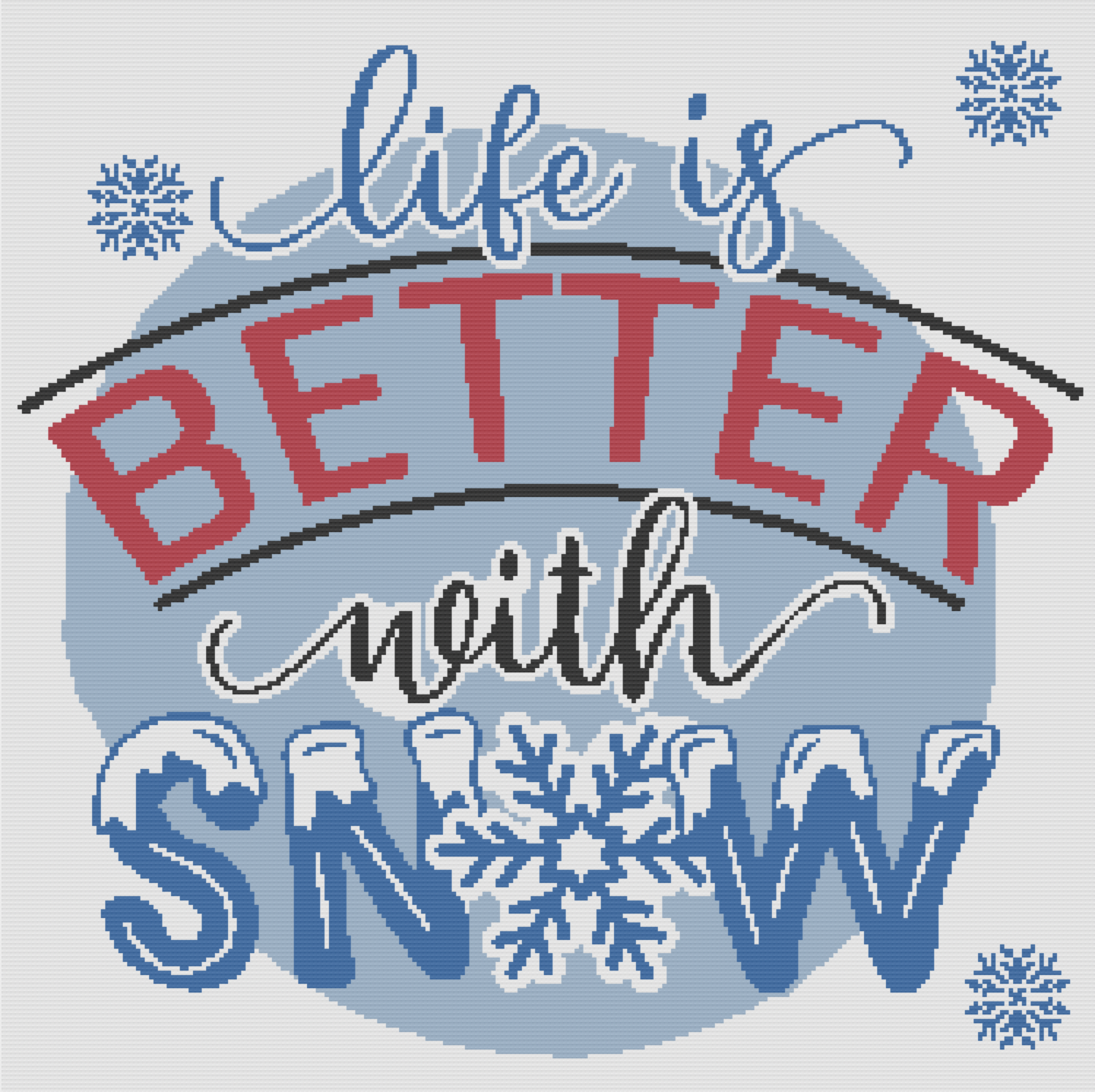 Life is Better with Snow Afghan, SC or TSS Crochet Pattern