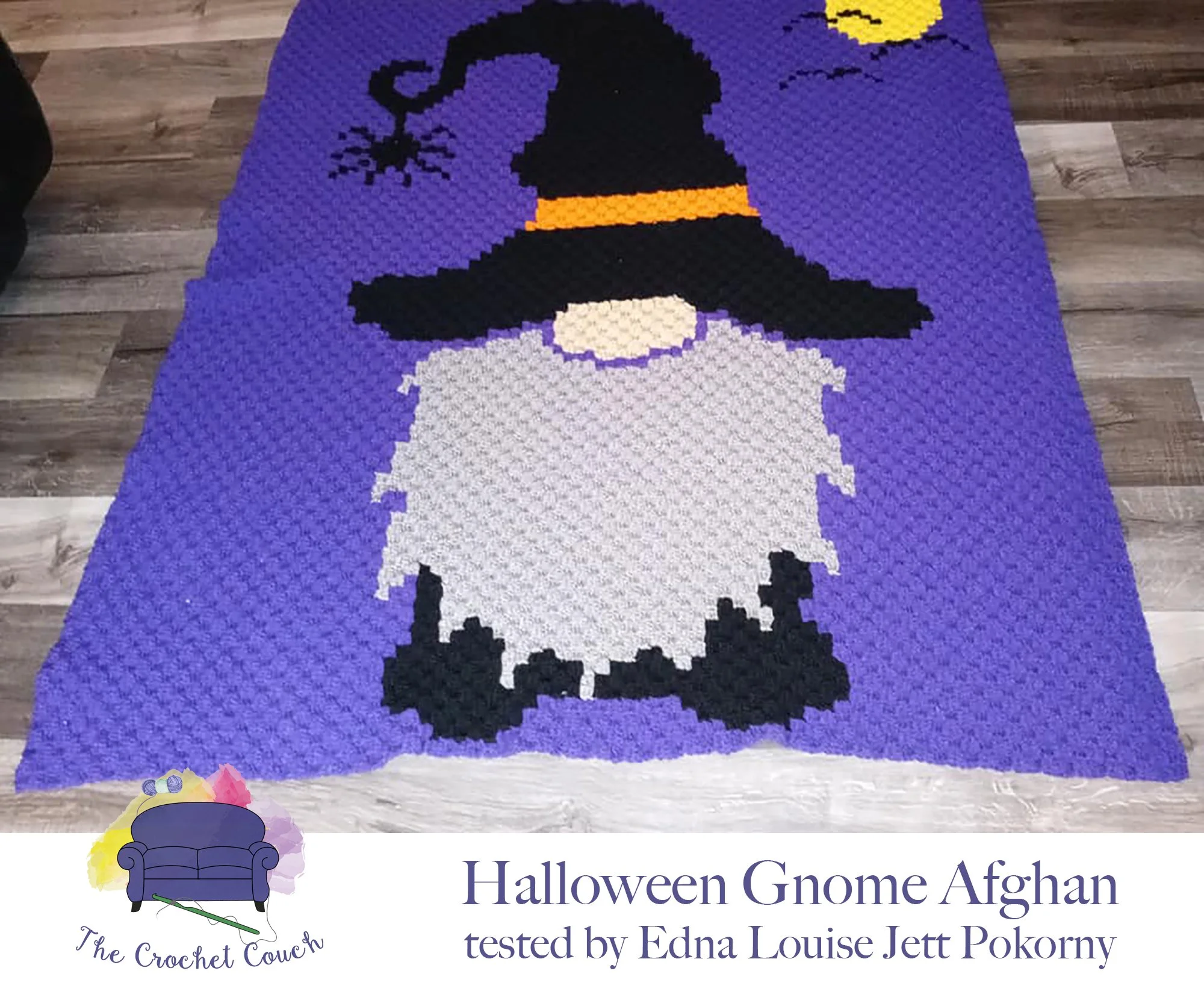 Halloween Gnome Afghan, C2C Crochet Pattern