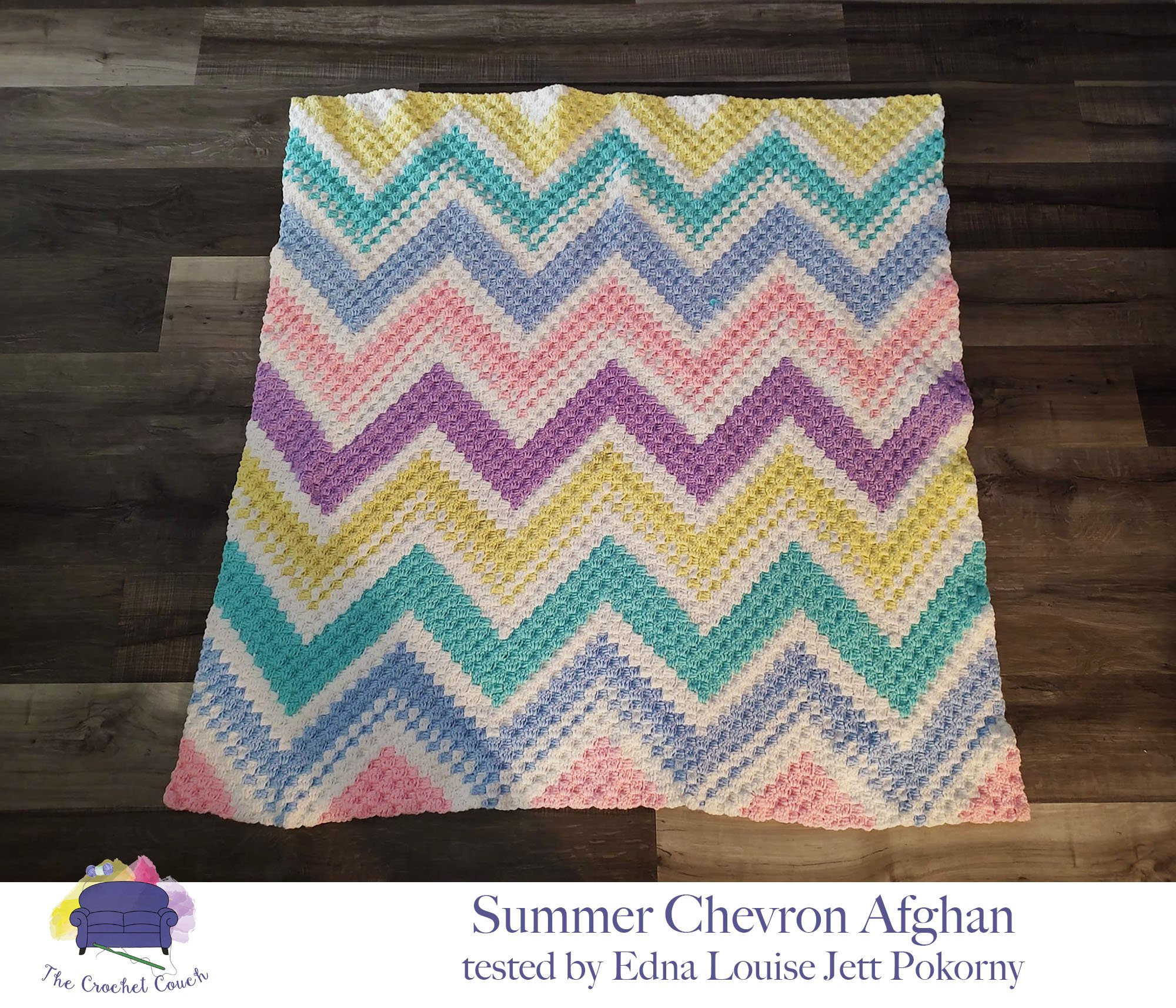Summer Chevron Afghan, C2C Crochet Pattern