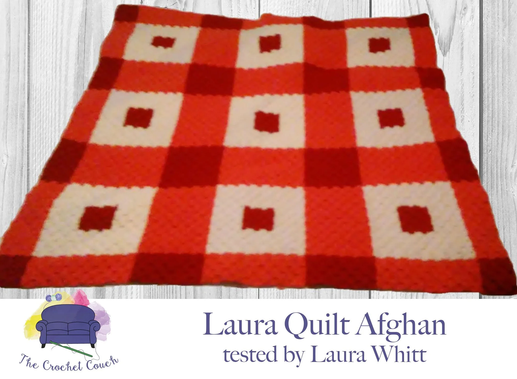 Laura Quilt Afghan, C2C Crochet Pattern