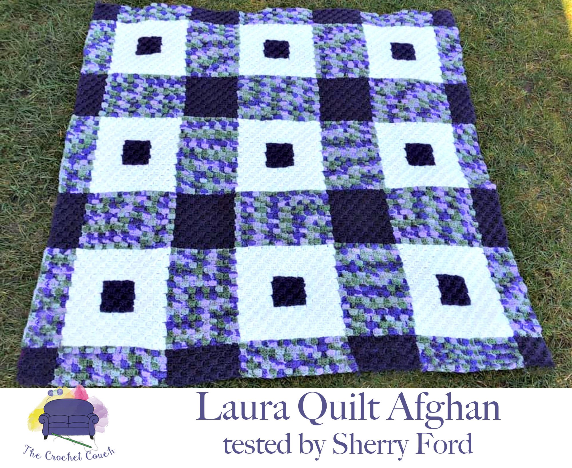 Laura Quilt Afghan, C2C Crochet Pattern