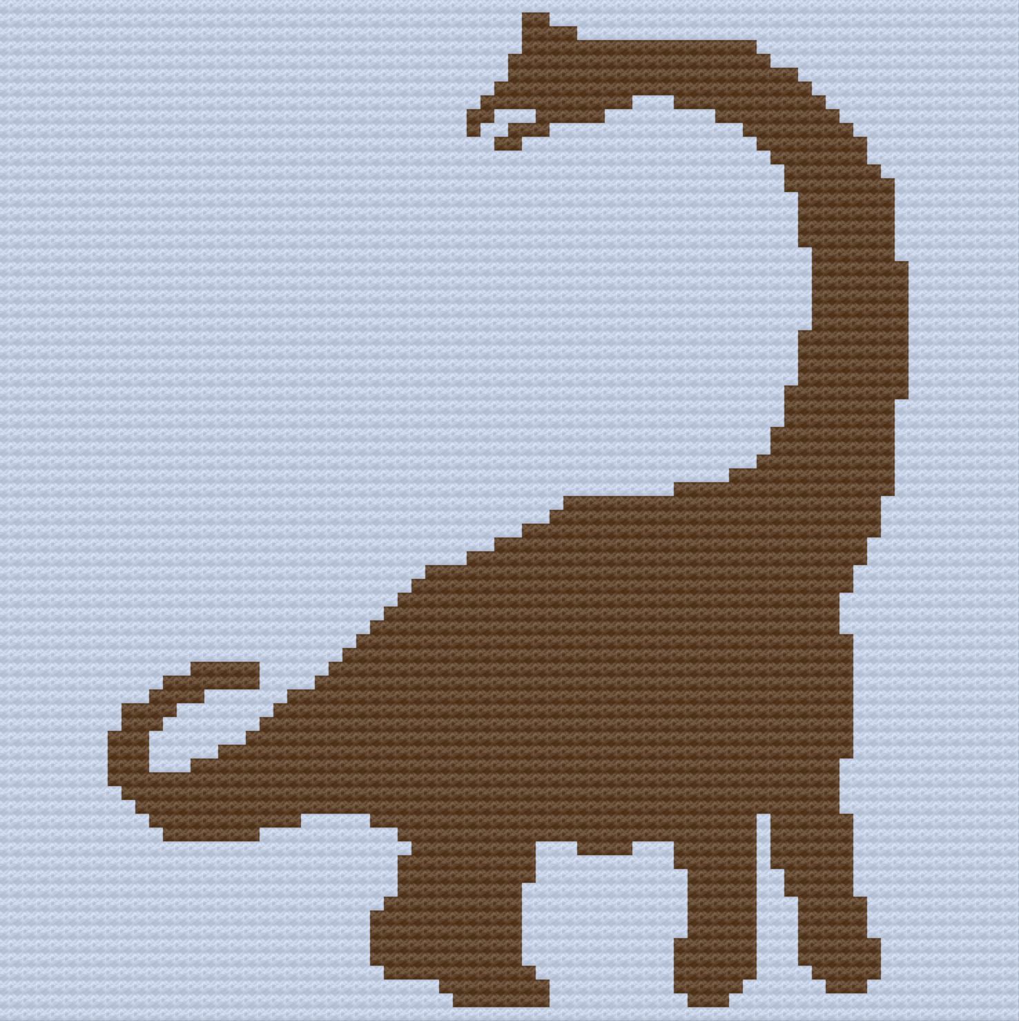 Dinosaur Silhouette Brachiosaurus Afghan, C2C Crochet Pattern