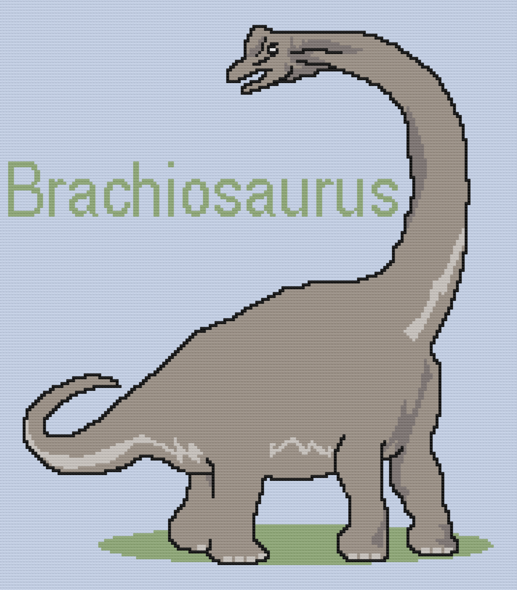 Brachiosaurus Afghan, SC or TSS Crochet Pattern