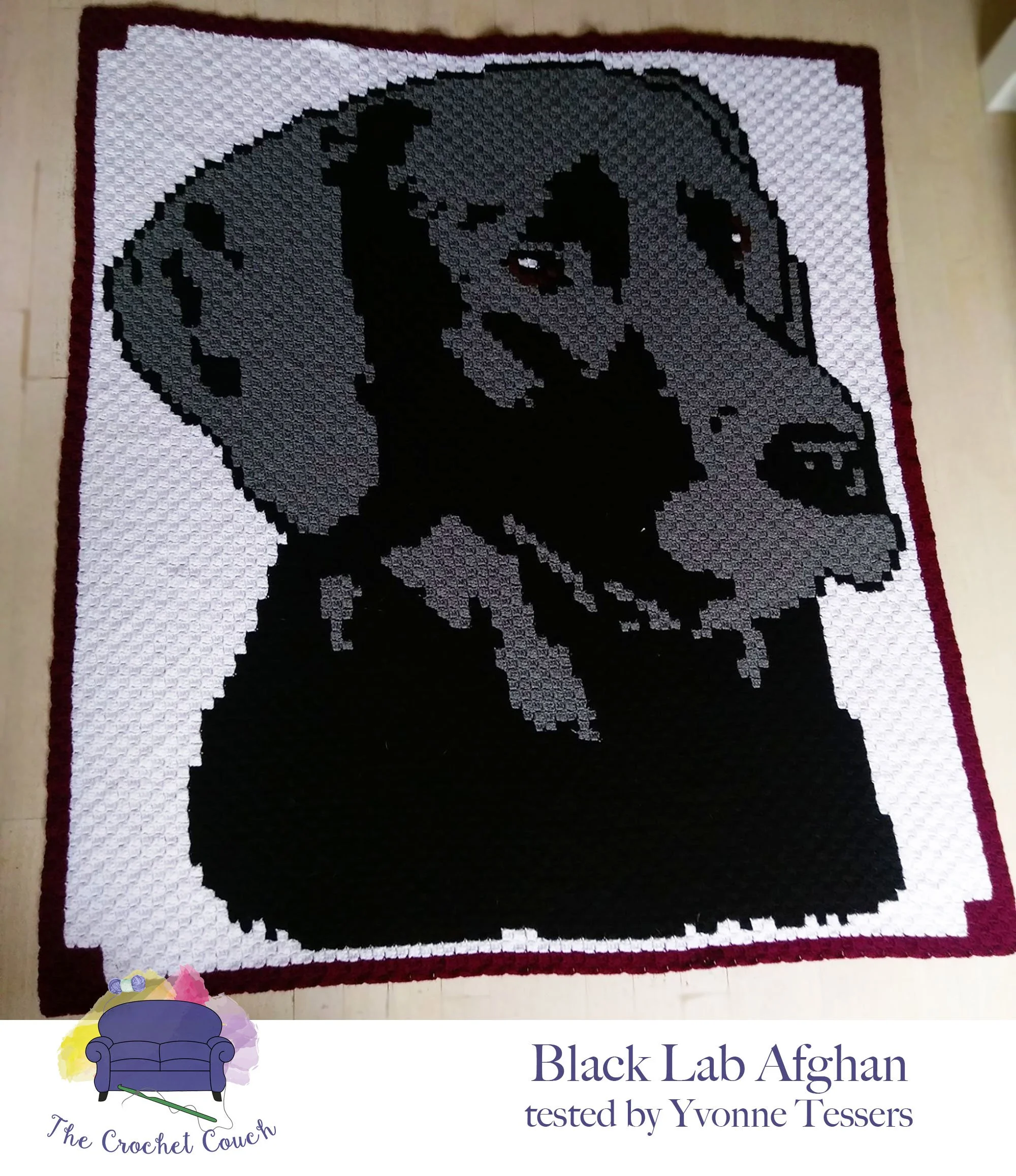 Black Lab Afghan, C2C Crochet Pattern