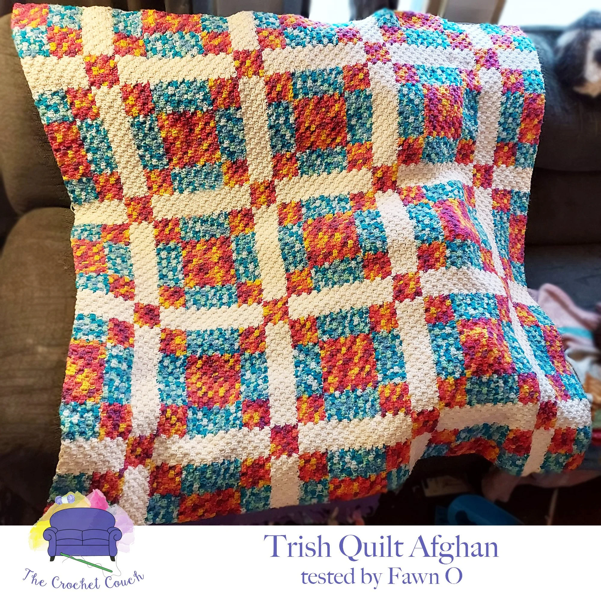 Trish Quilt Afghan, C2C Crochet Pattern