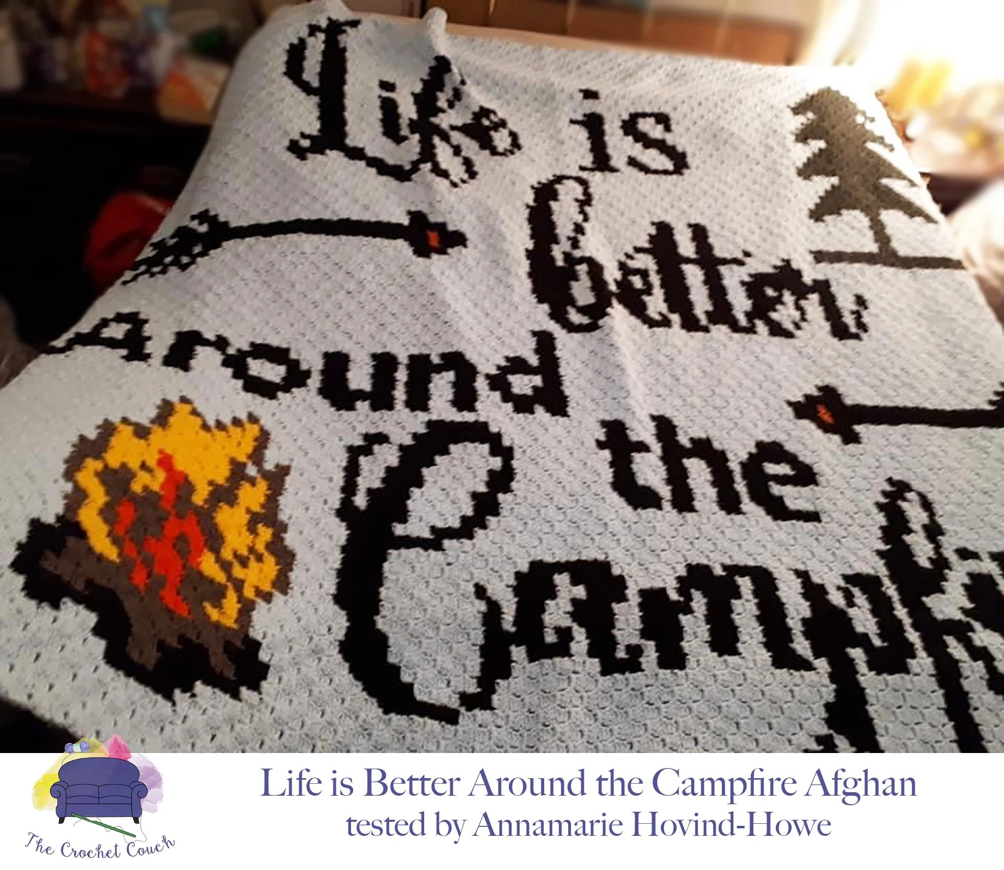 Life is Better Around the Campfire, C2C Crochet Pattern