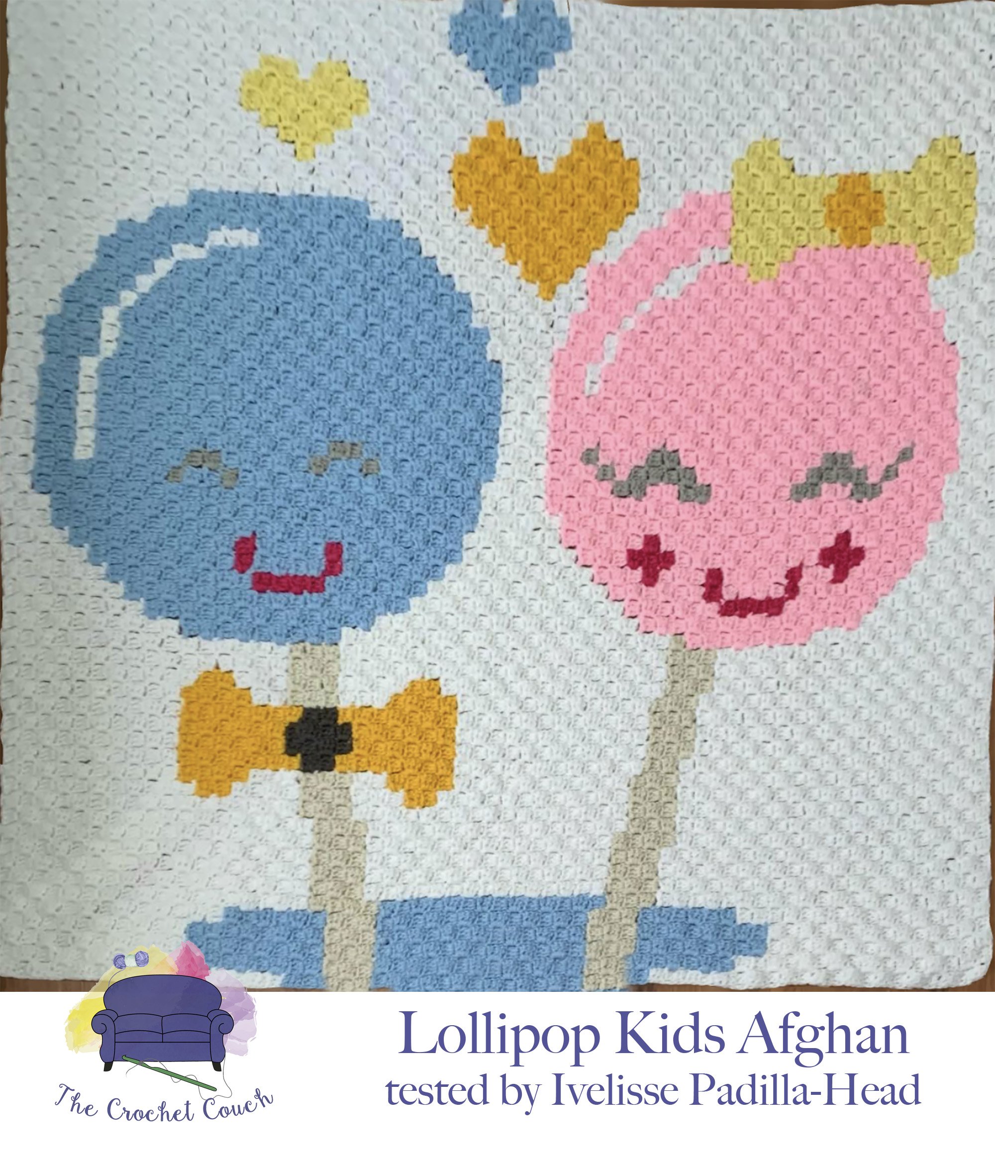 Lollipop Kids Babies Afghan, C2C Crochet Pattern