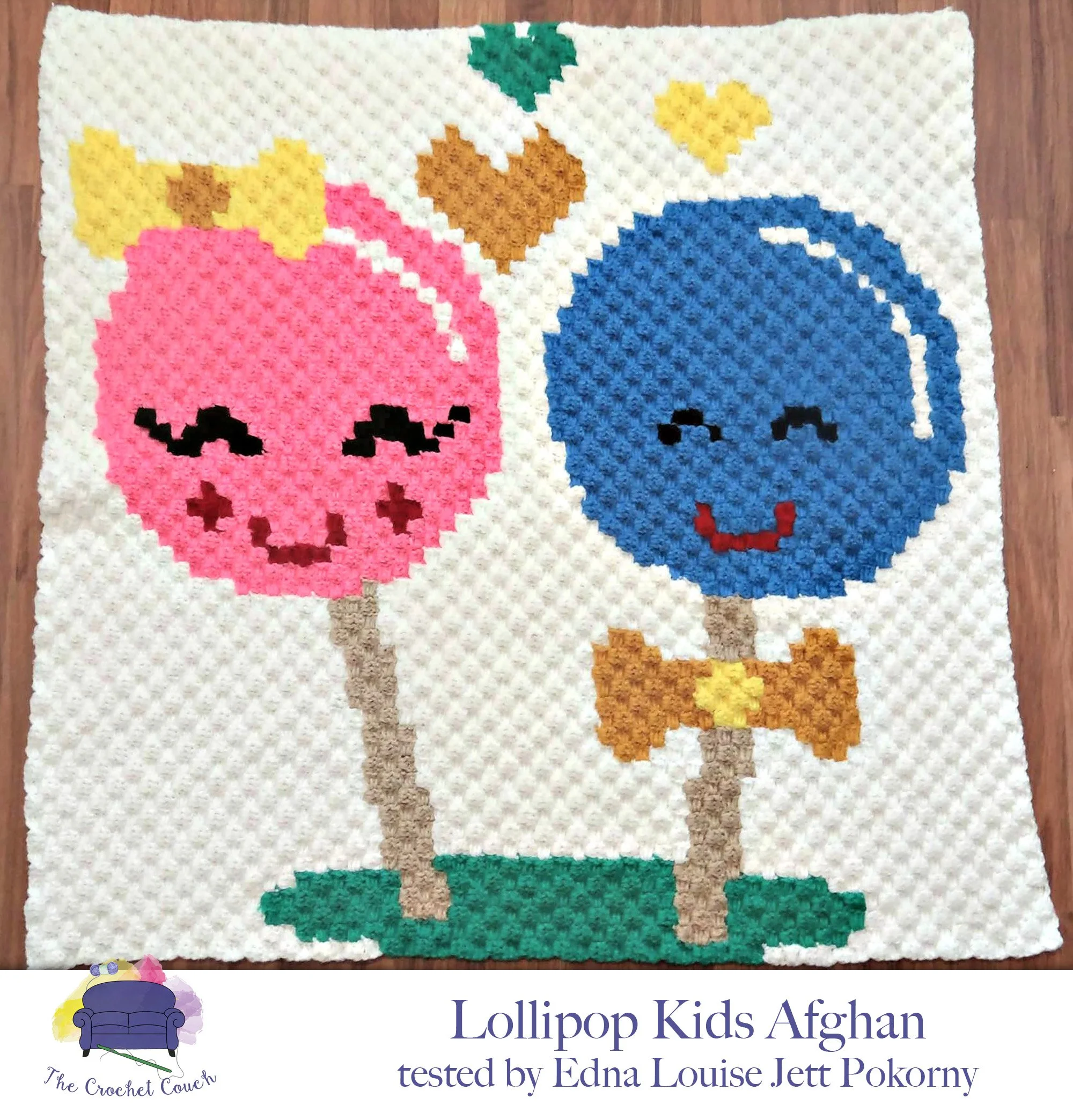 Lollipop Kids Babies Afghan, C2C Crochet Pattern