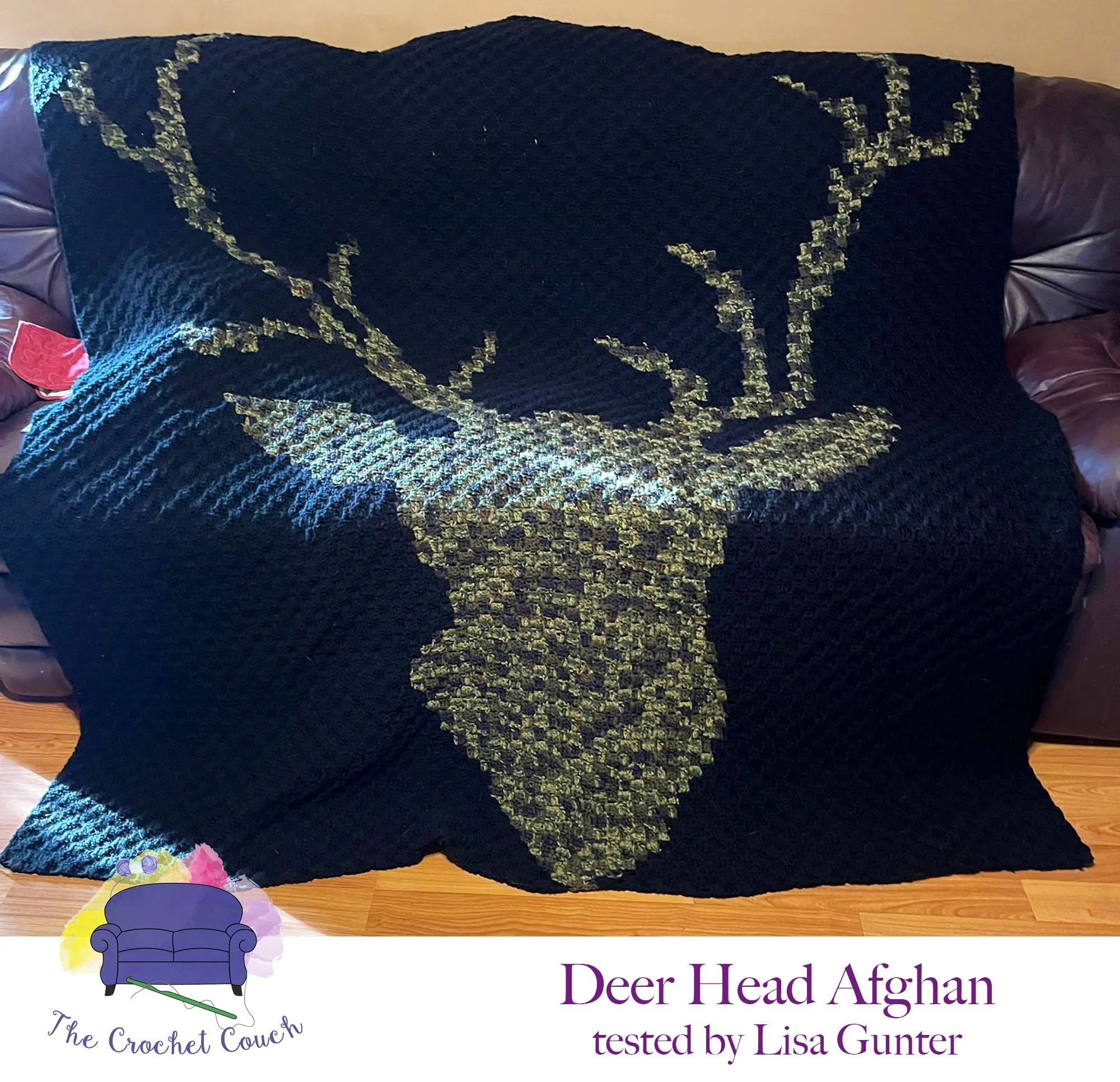 Deer Head Afghan, Larger Size, C2C Crochet Pattern