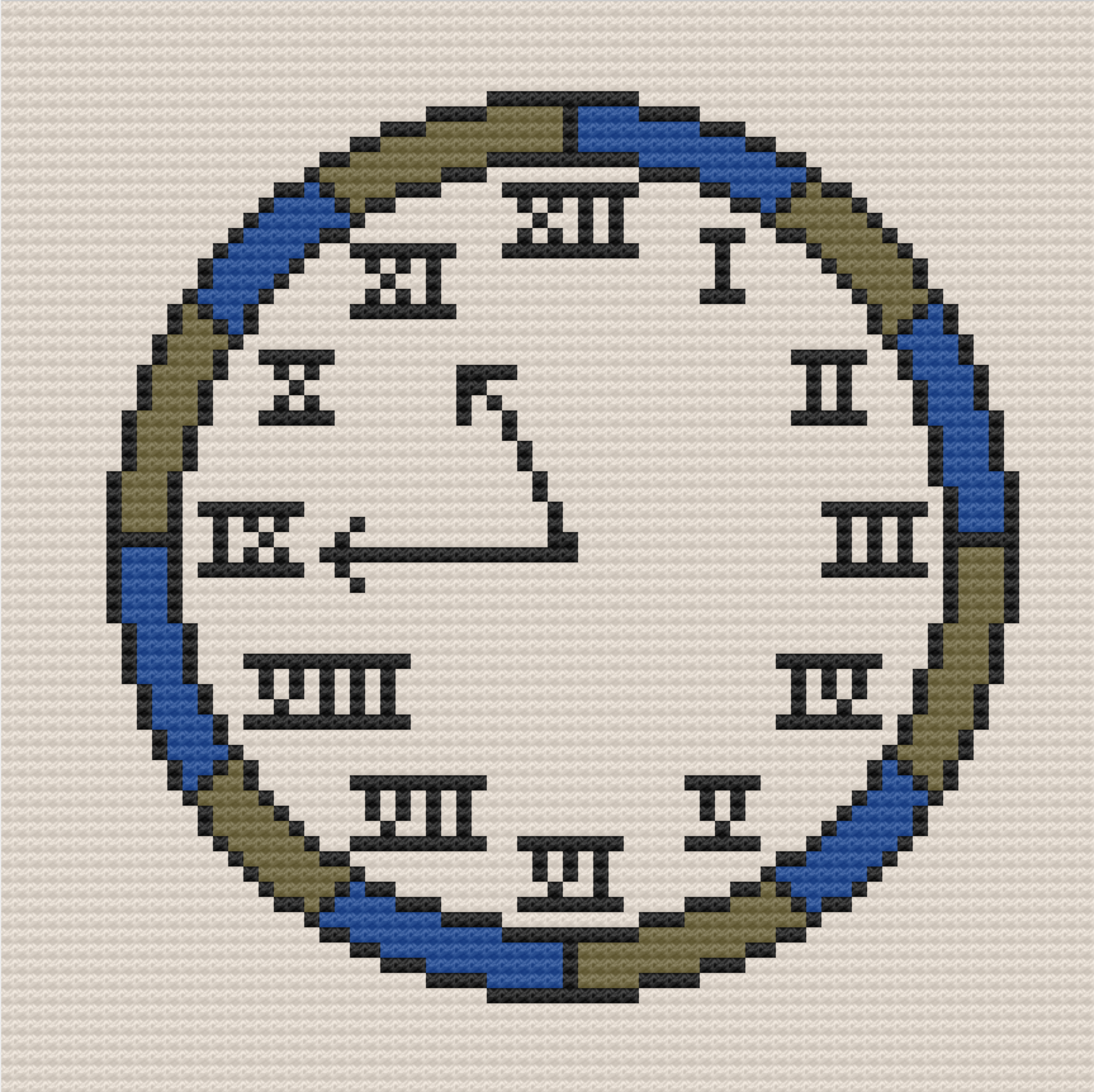 Clock Afghan, C2C Crochet Pattern