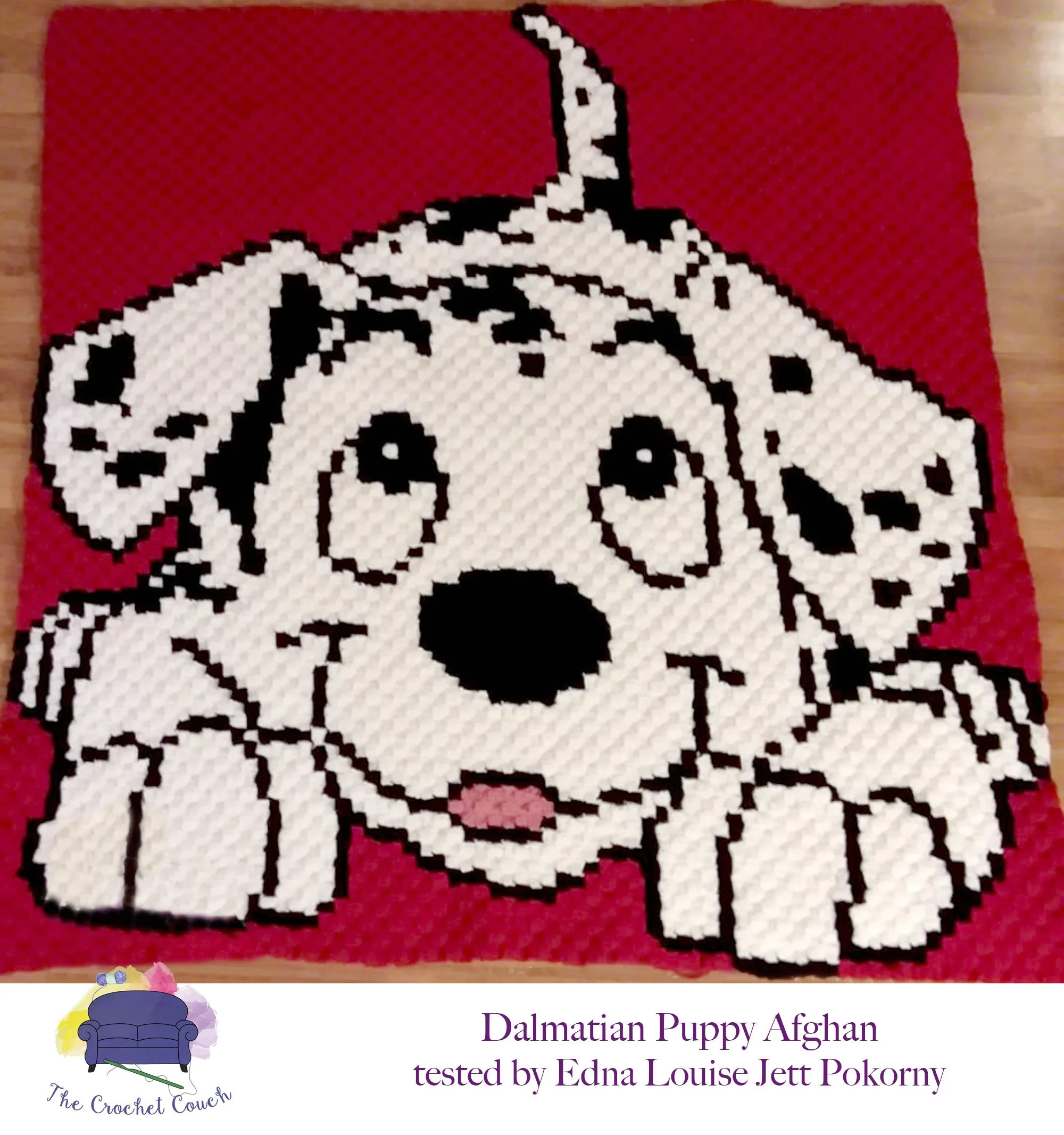 Dalmatian Puppy Afghan, C2C Crochet Pattern