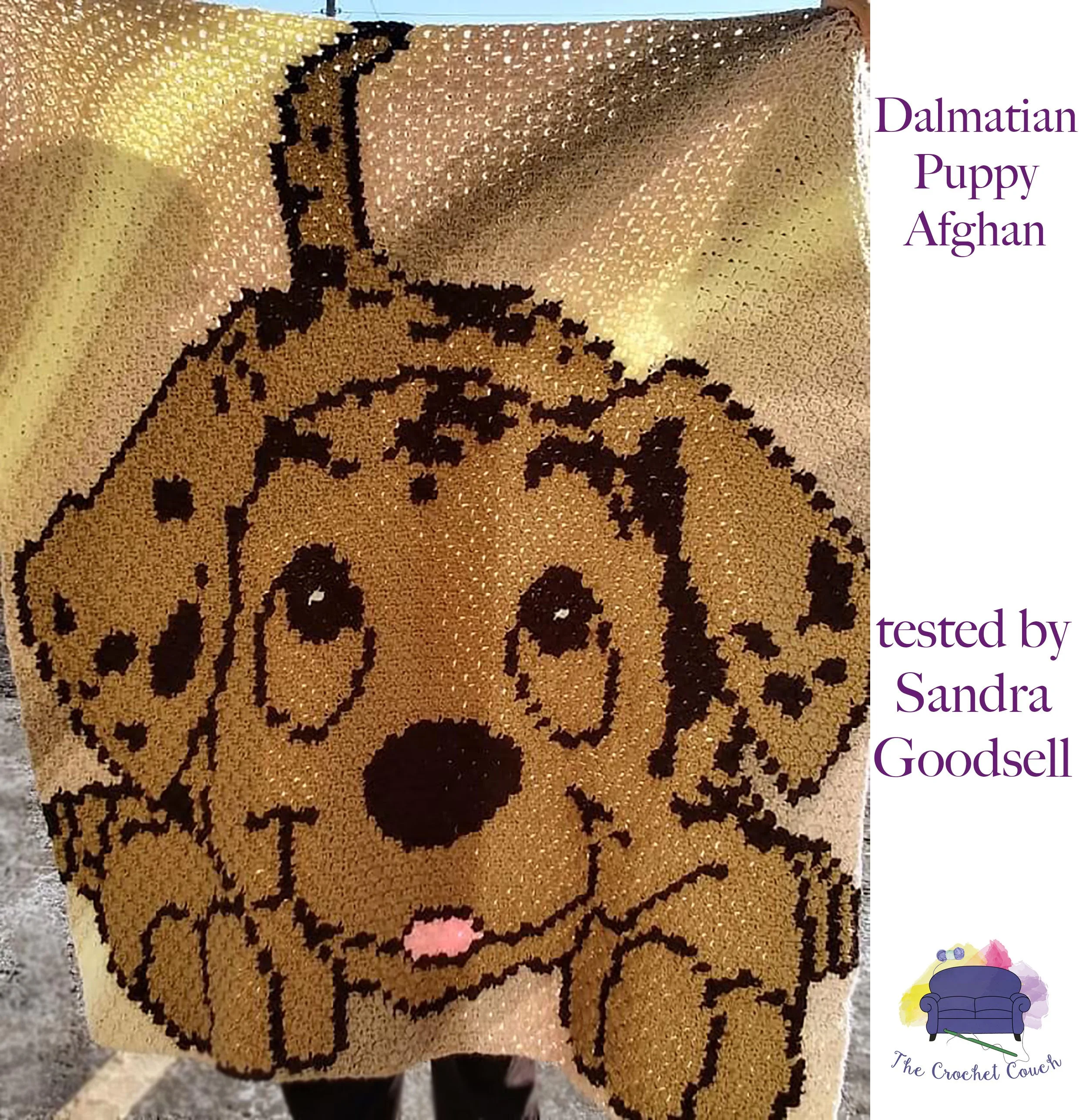 Dalmatian Puppy Afghan, C2C Crochet Pattern