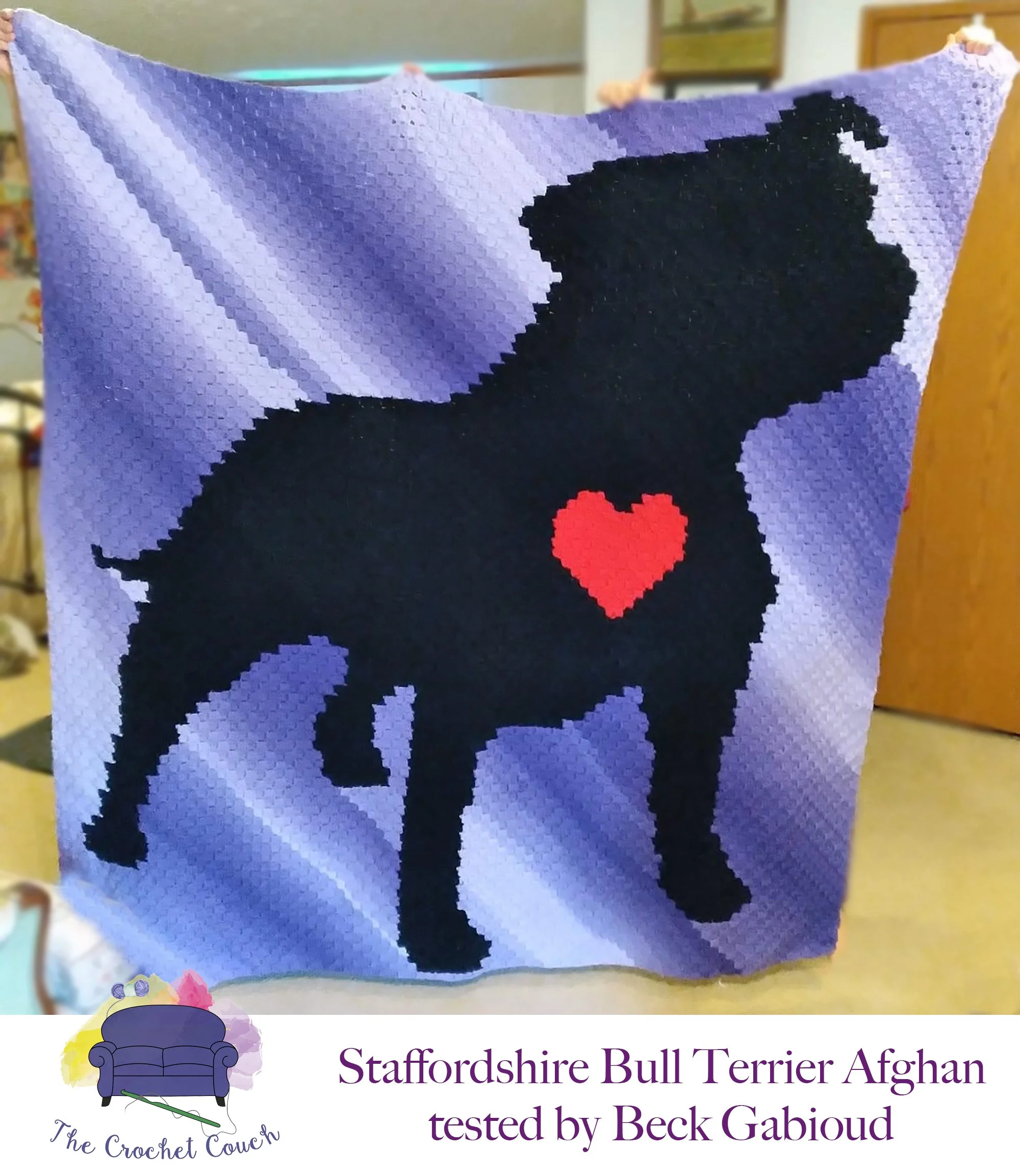 Staffordshire Bull Terrier, C2C Crochet Pattern