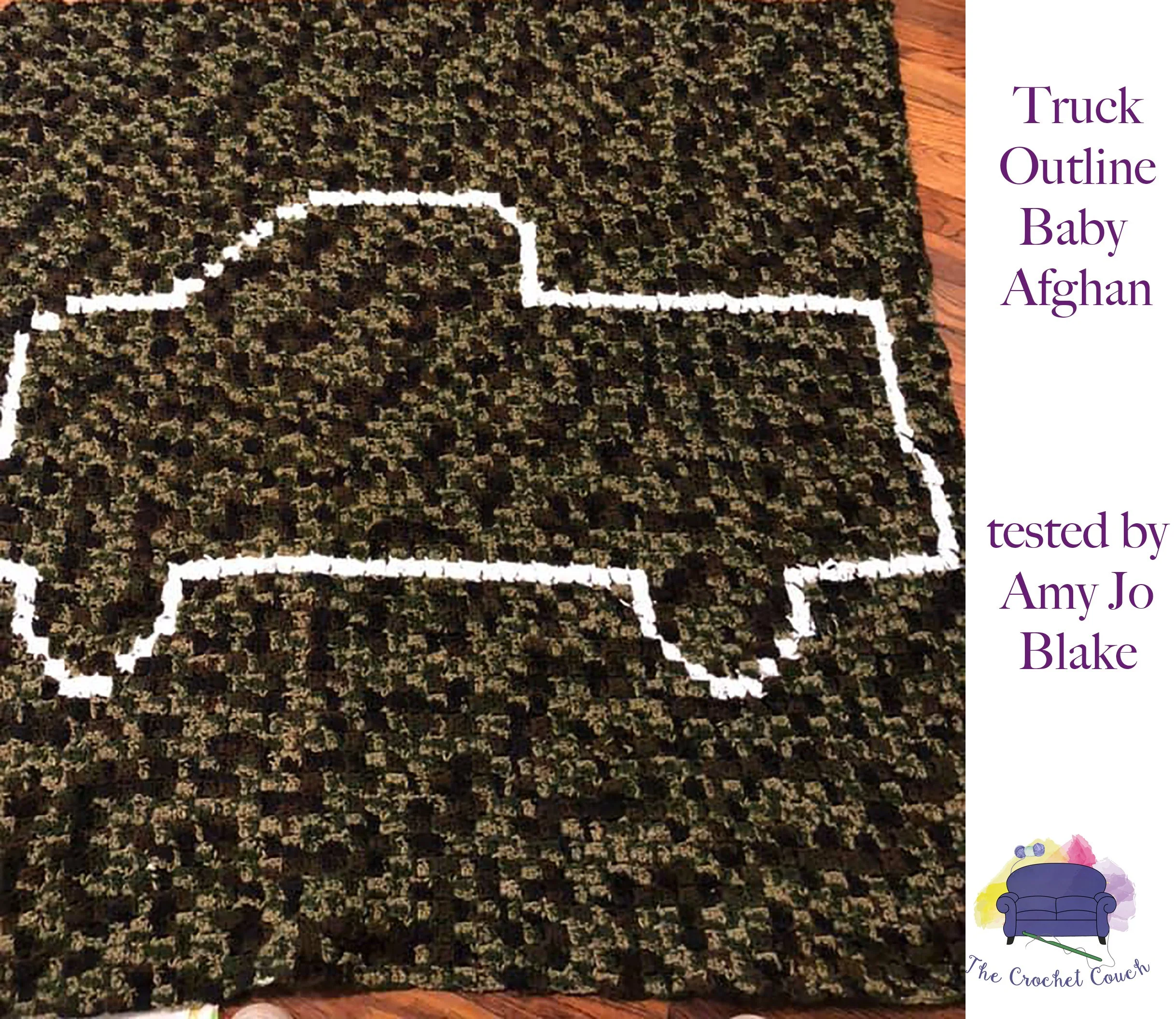 Truck Outline Baby Afghan, C2C Crochet Pattern