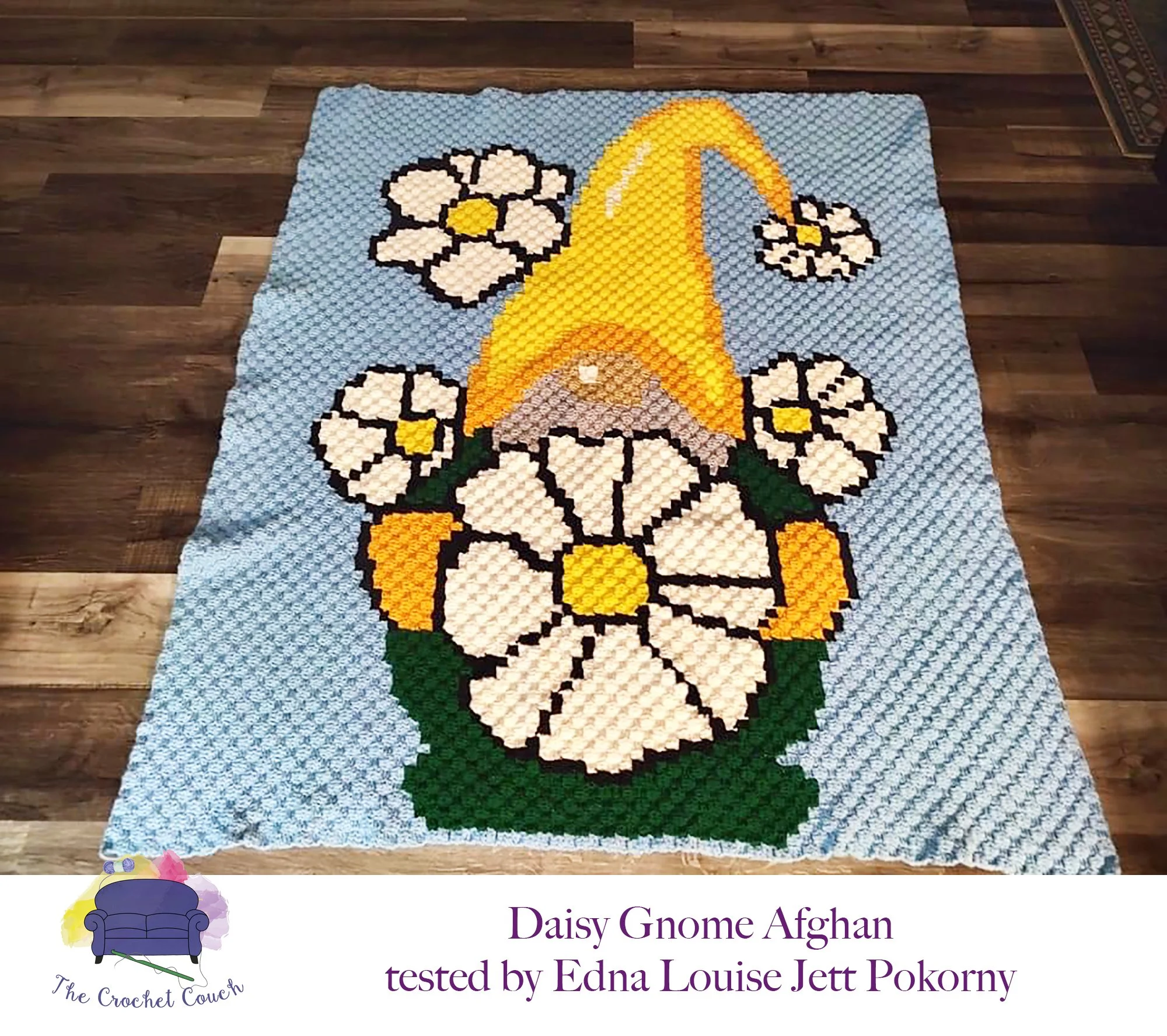Daisy Gnome Afghan, C2C Crochet Pattern