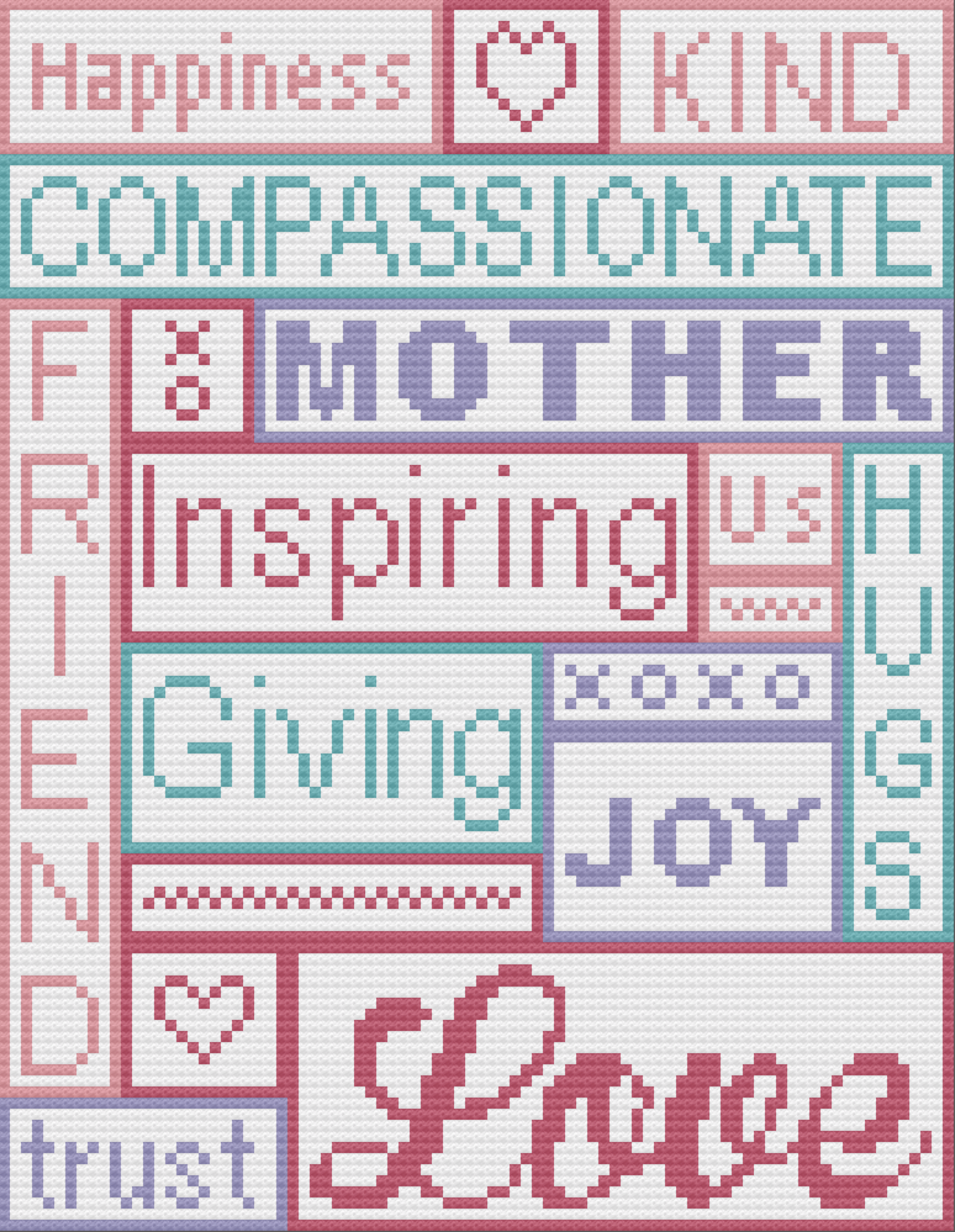 Mother Afghan, C2C Crochet Pattern
