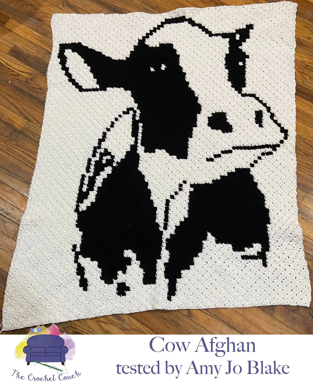 Cow Afghan, Black and White, C2C Crochet Pattern cow-afghan-black-and-white-c2c-crochet-pattern