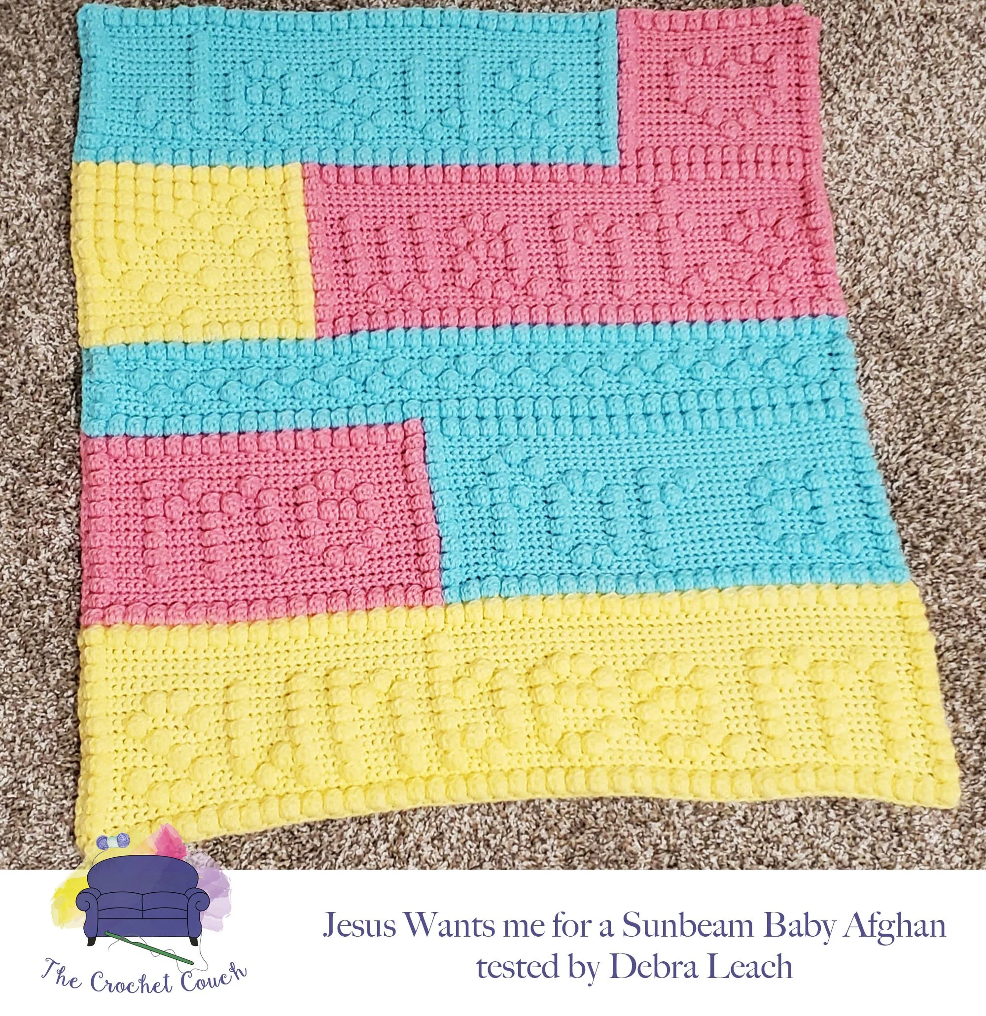 Jesus Wants Me for a Sunbeam Baby Afghan, Bobble Crochet Pattern