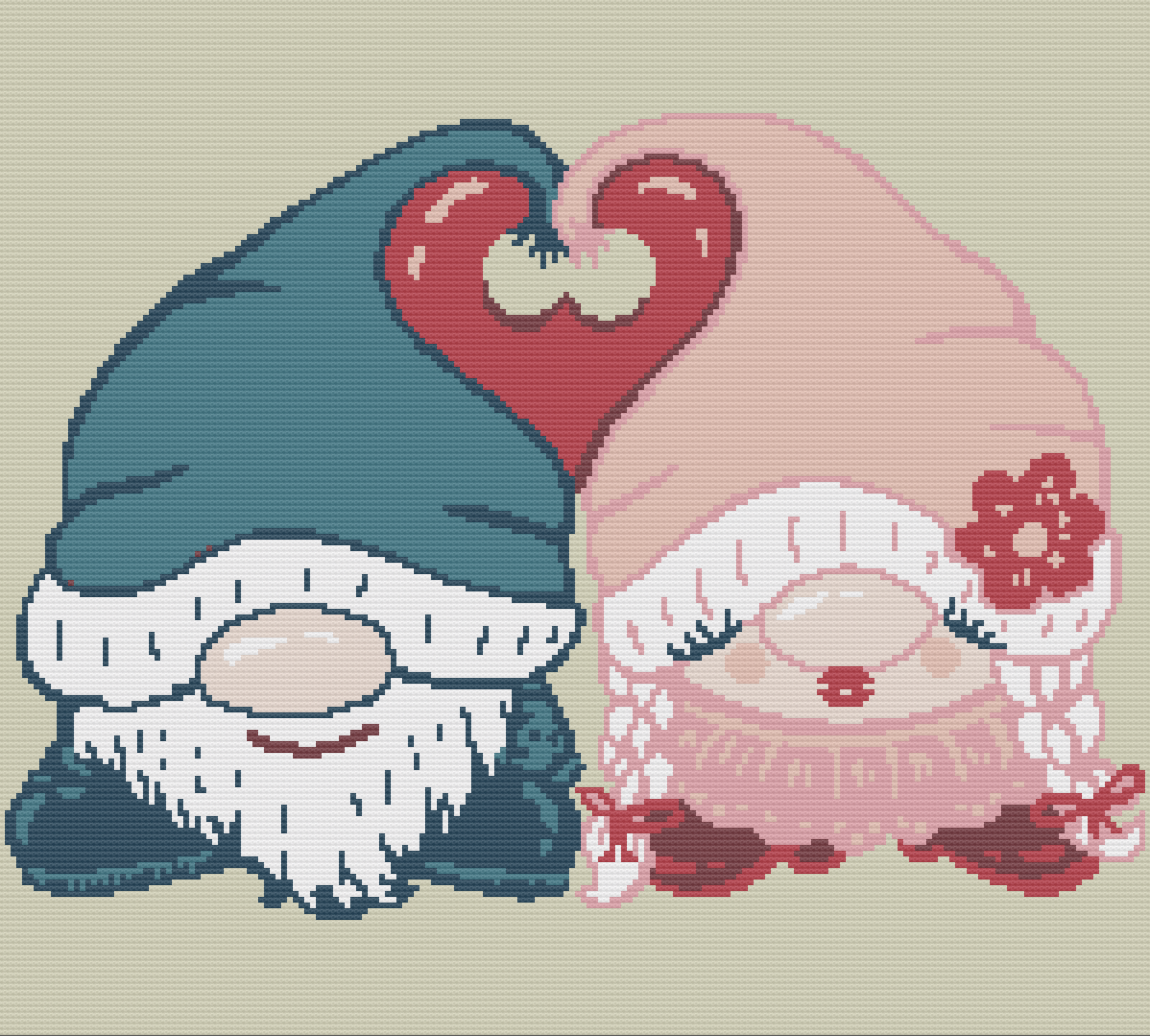 Gnomes in Love Afghan, SC or TSS Crochet Pattern