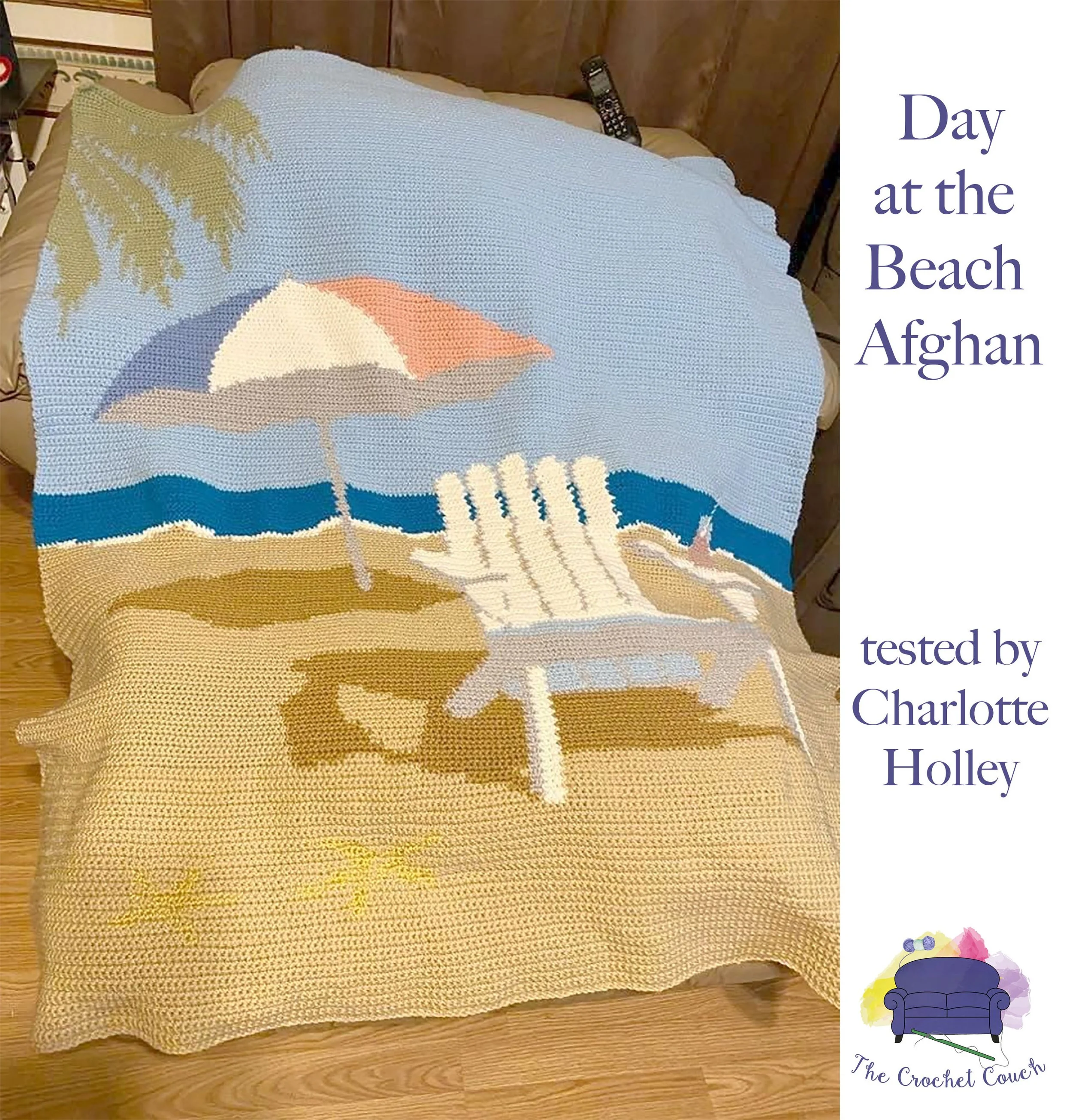 Day at the Beach Afghan, SC or TSS Crochet Pattern
